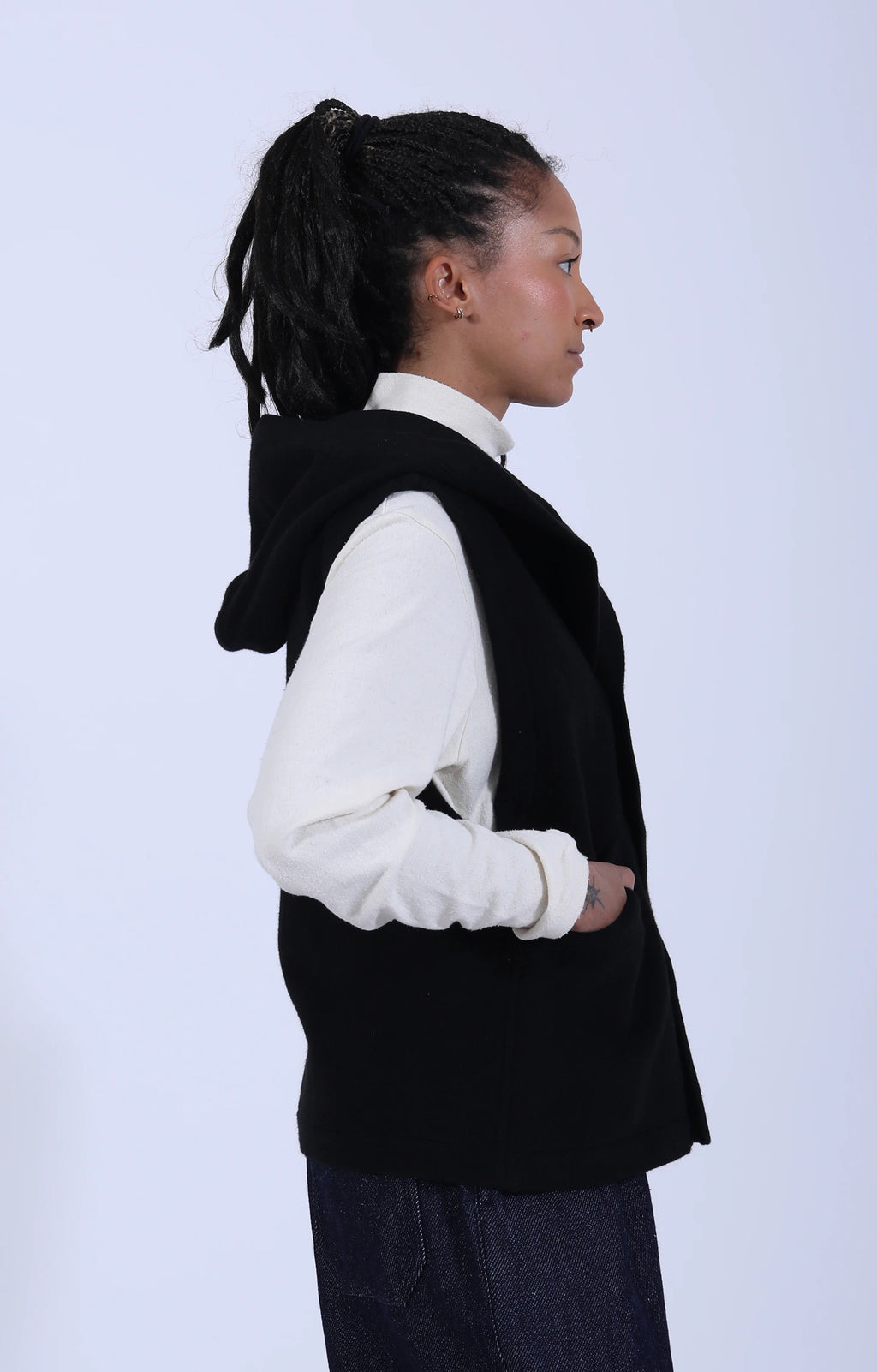 Women's Woven Vest Black