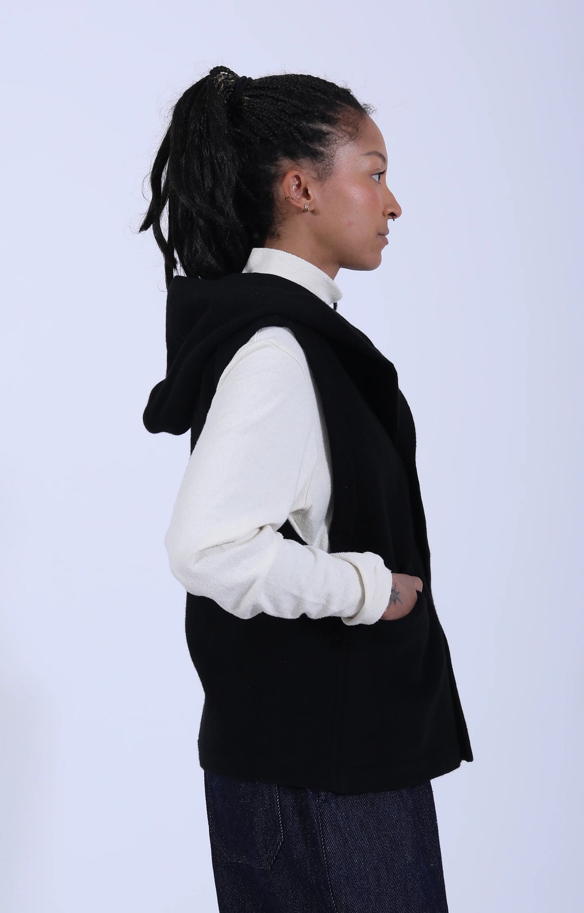 Women's Woven Vest Black