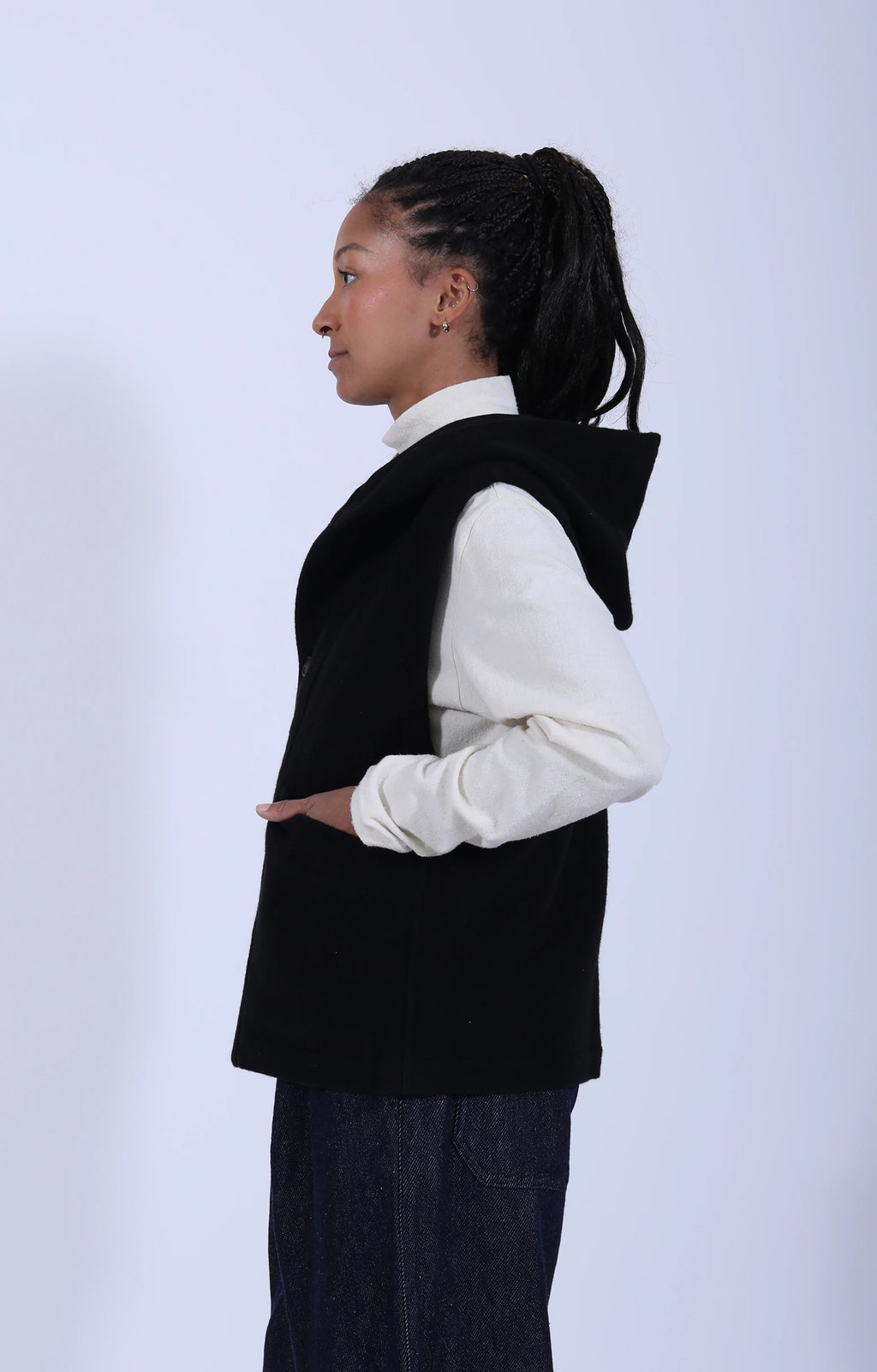 Women's Woven Vest Black