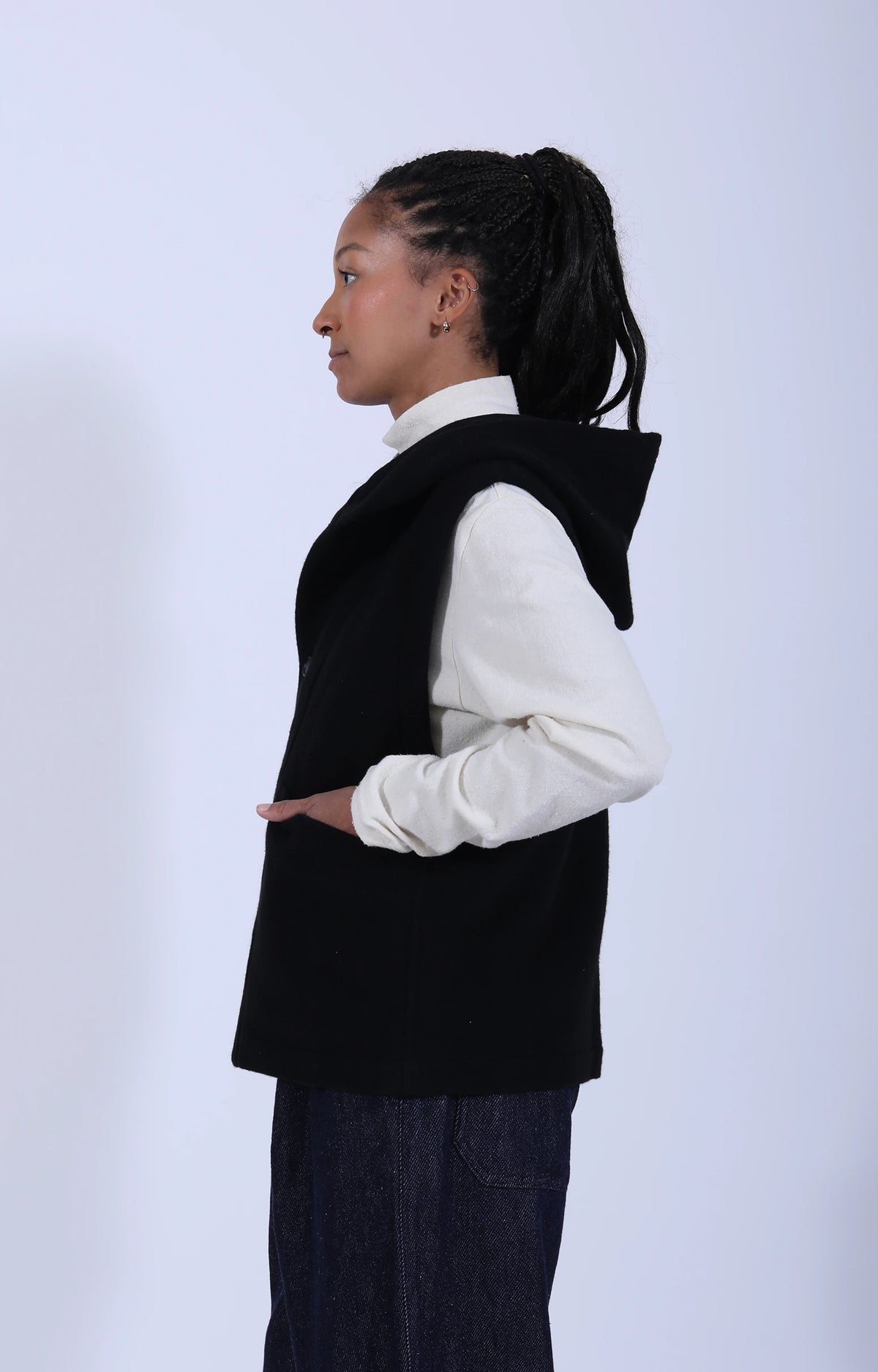 Women's Woven Vest Black