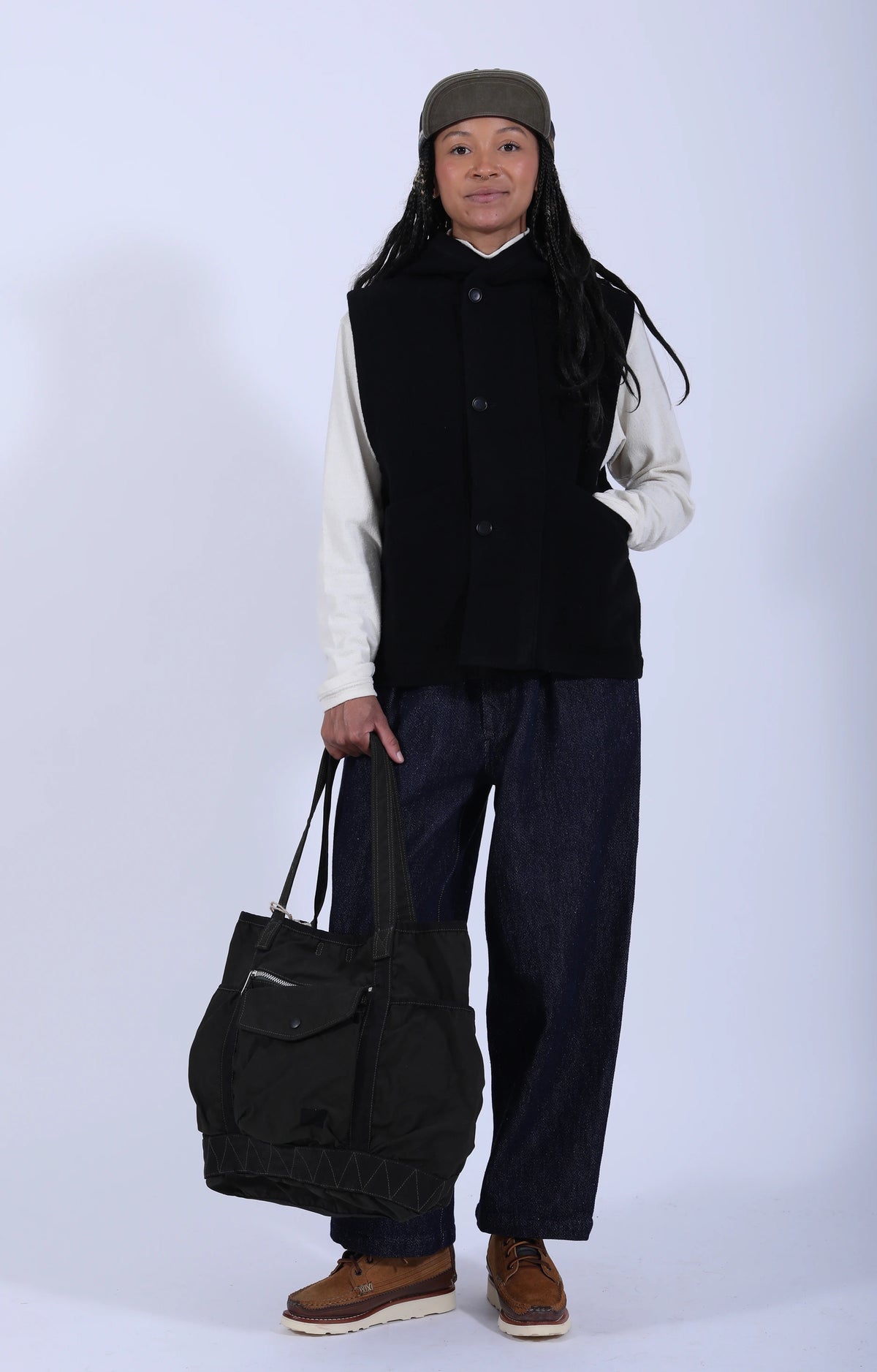 Women's Woven Vest Black