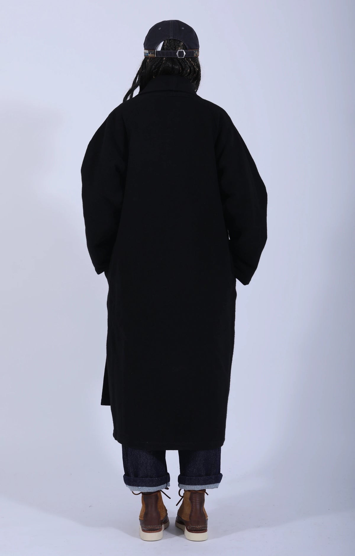 Women's Woven Long Coat Black
