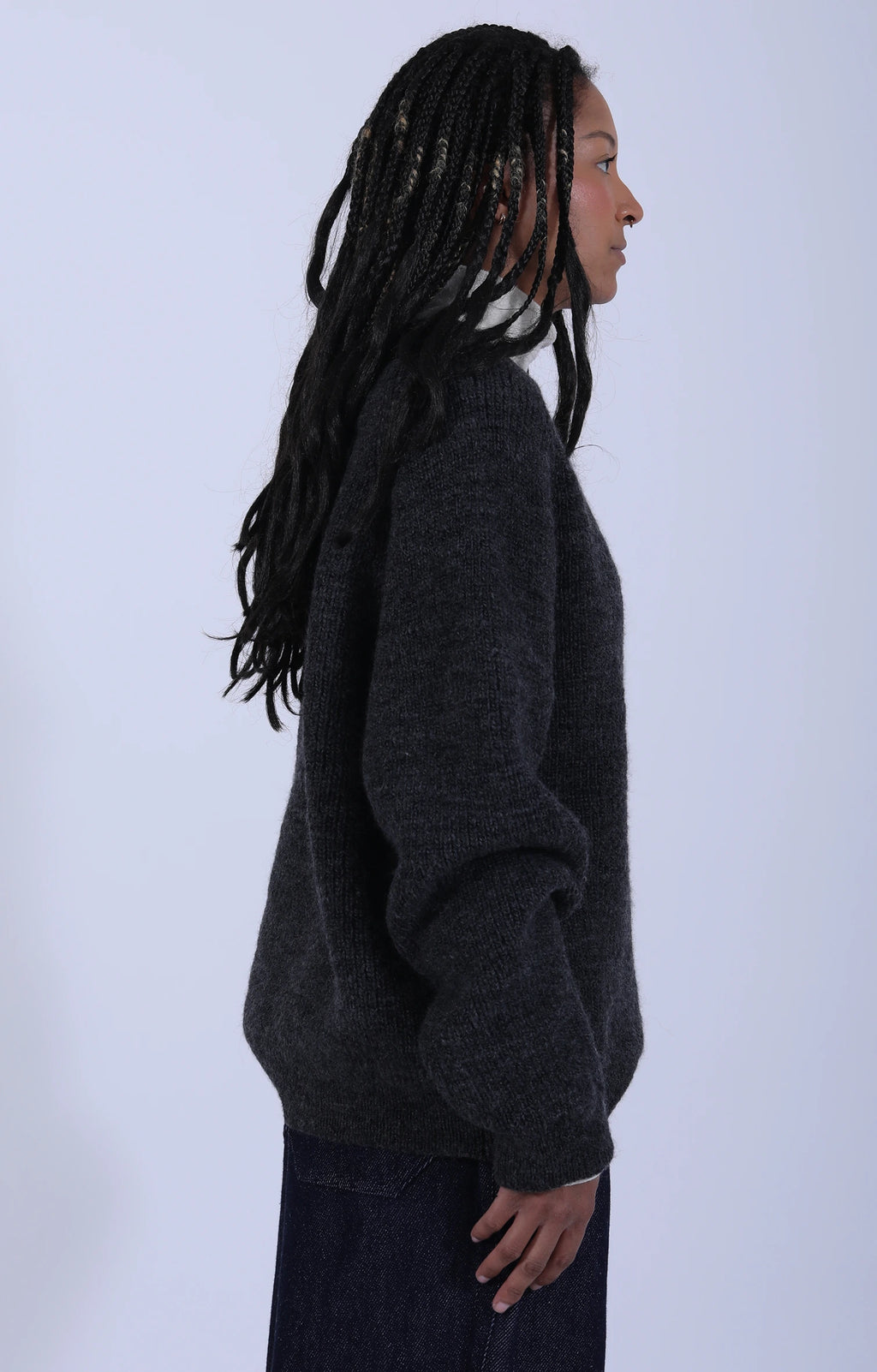 Women's Knitted Sweater Charcoal Grey