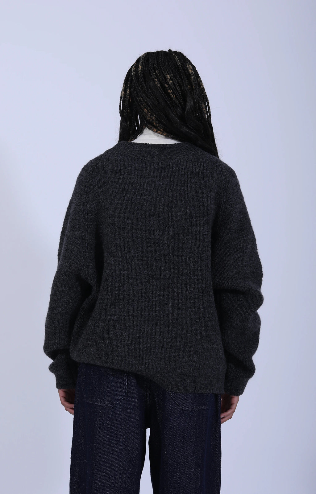 Women's Knitted Sweater Charcoal Grey