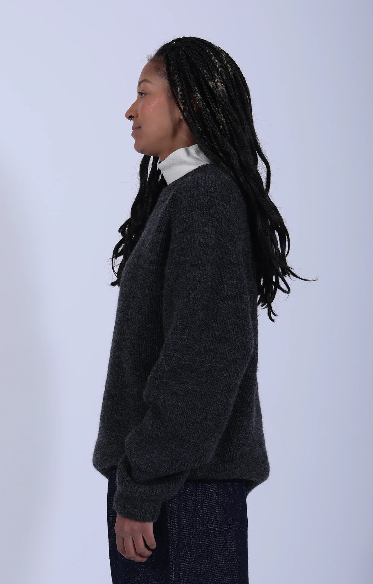 Women's Knitted Sweater Charcoal Grey