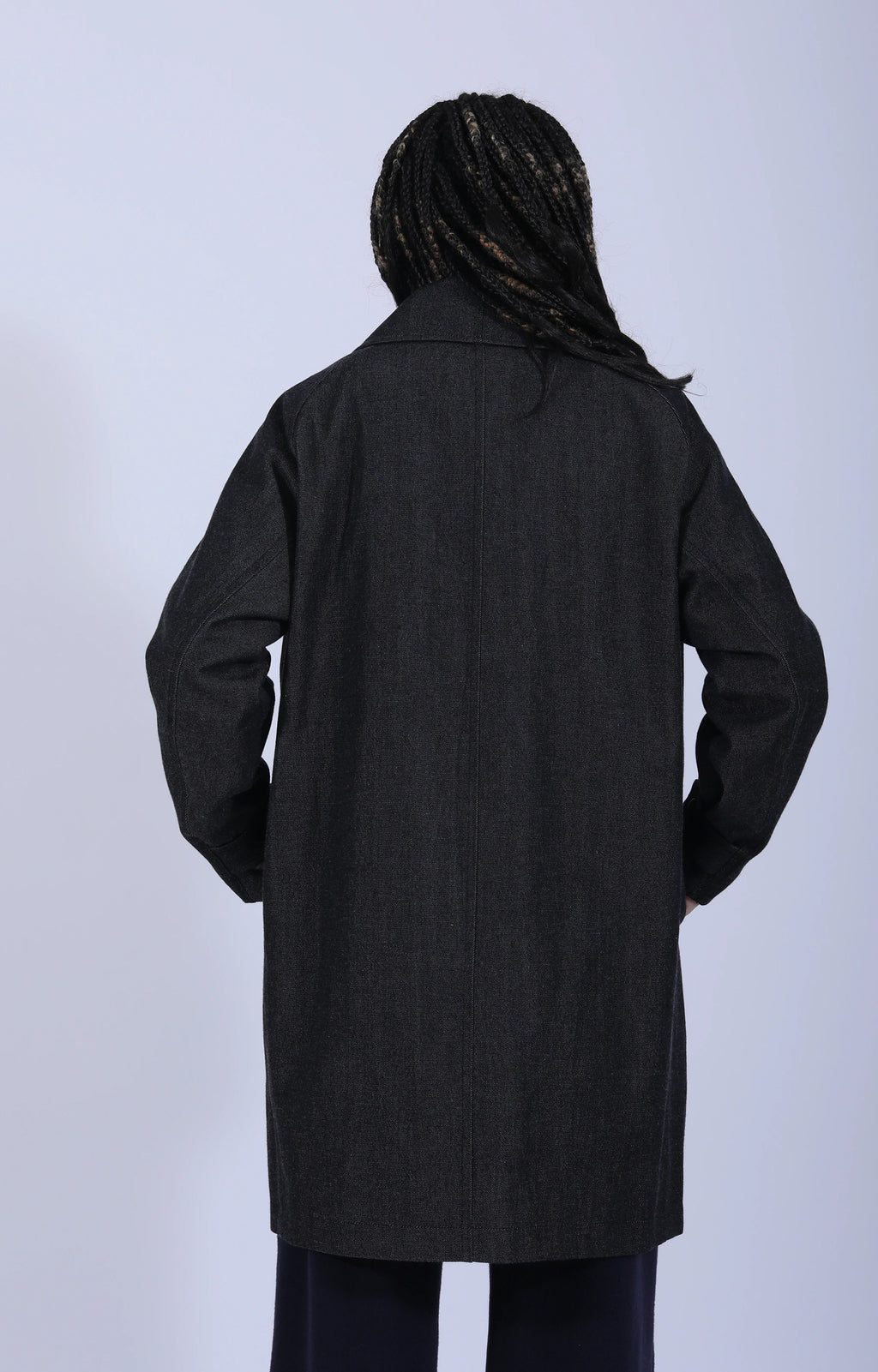 Women's Woven Coat Black White