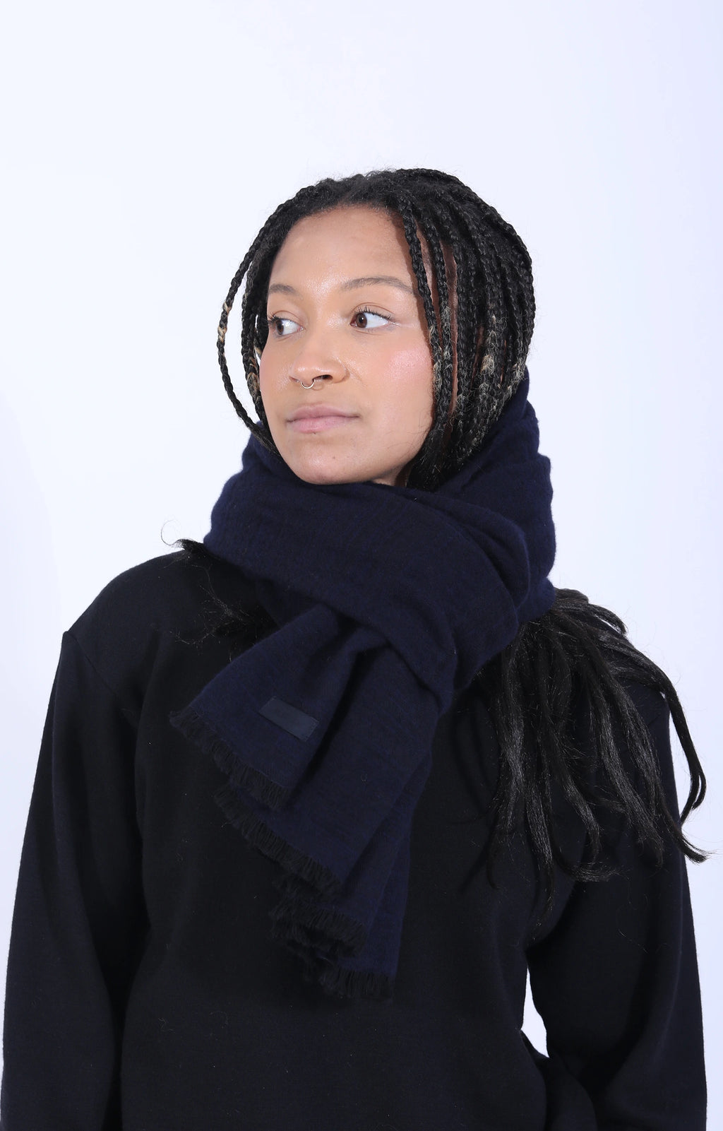 Women's Woven Scarf Dark Navy