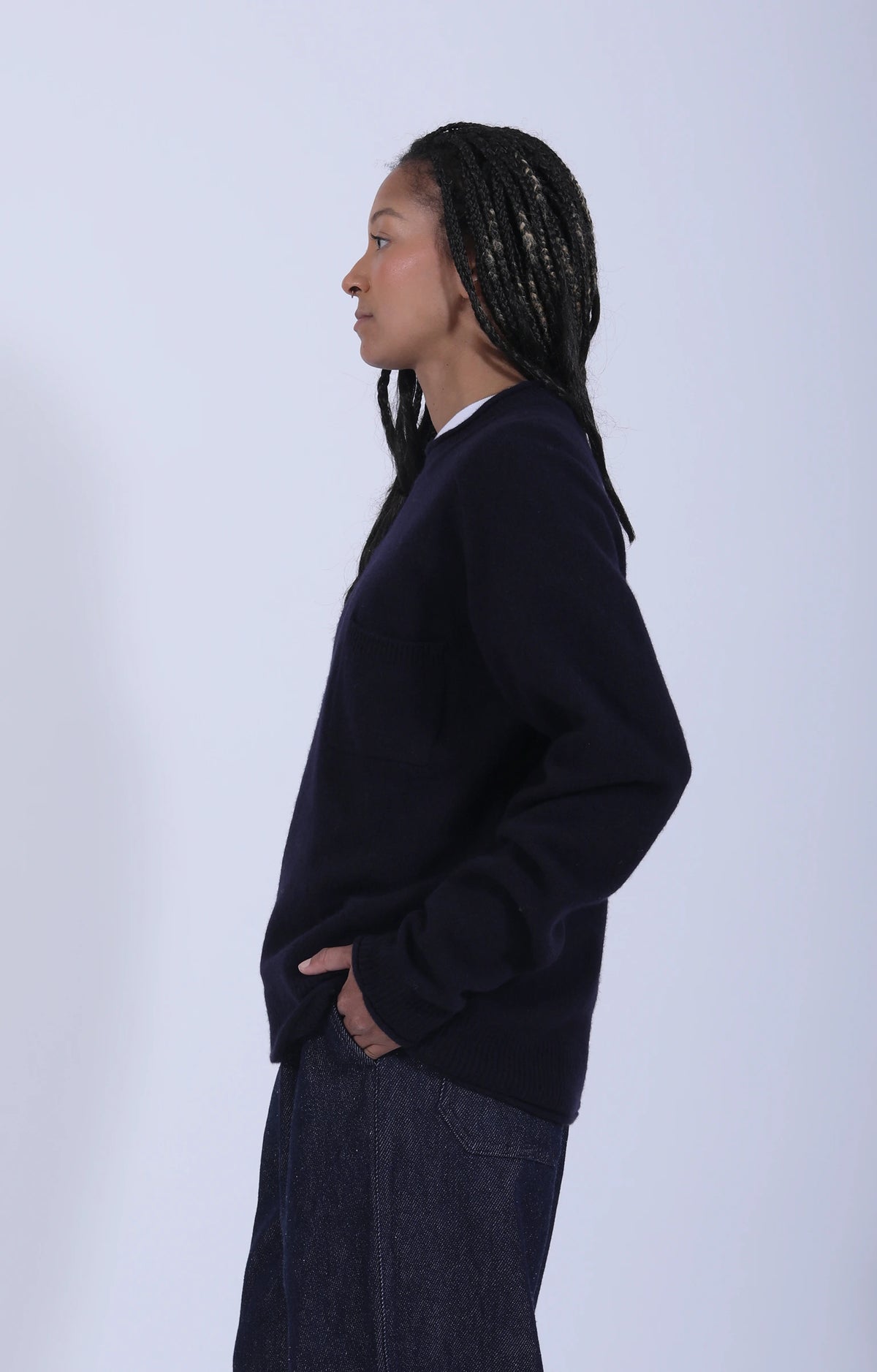 Fie Pocket Sweater Navy