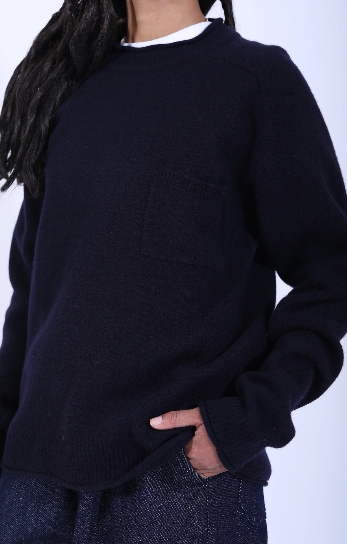 Fie Pocket Sweater Navy