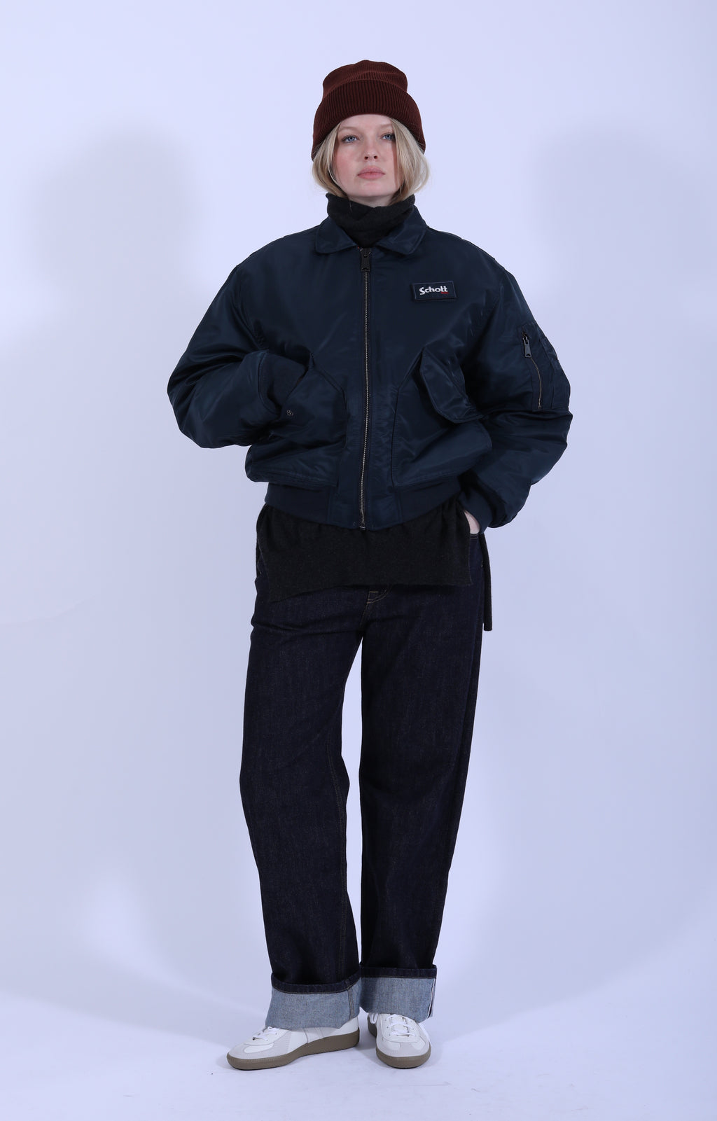 CWU 90's Fit Bomber Jacket Navy
