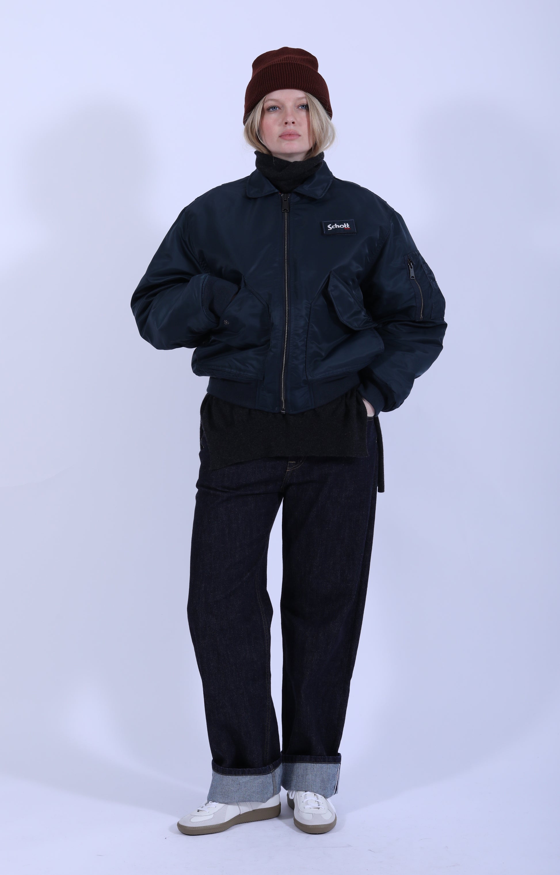CWU 90's Fit Bomber Jacket Navy
