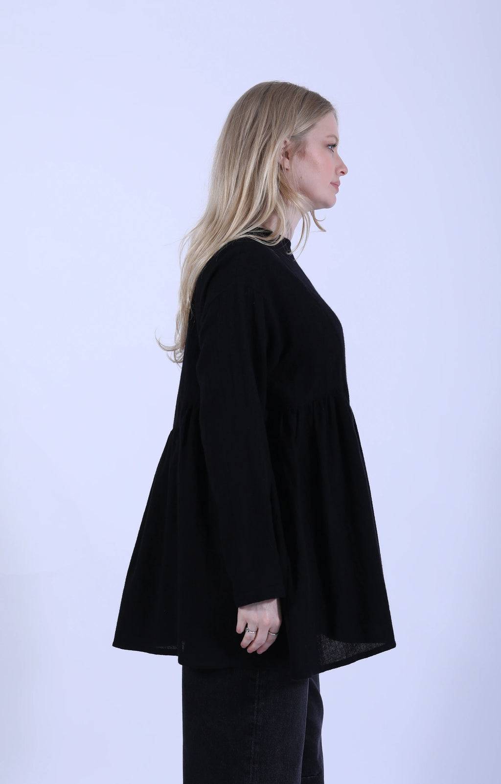 Gathered Blouse Black