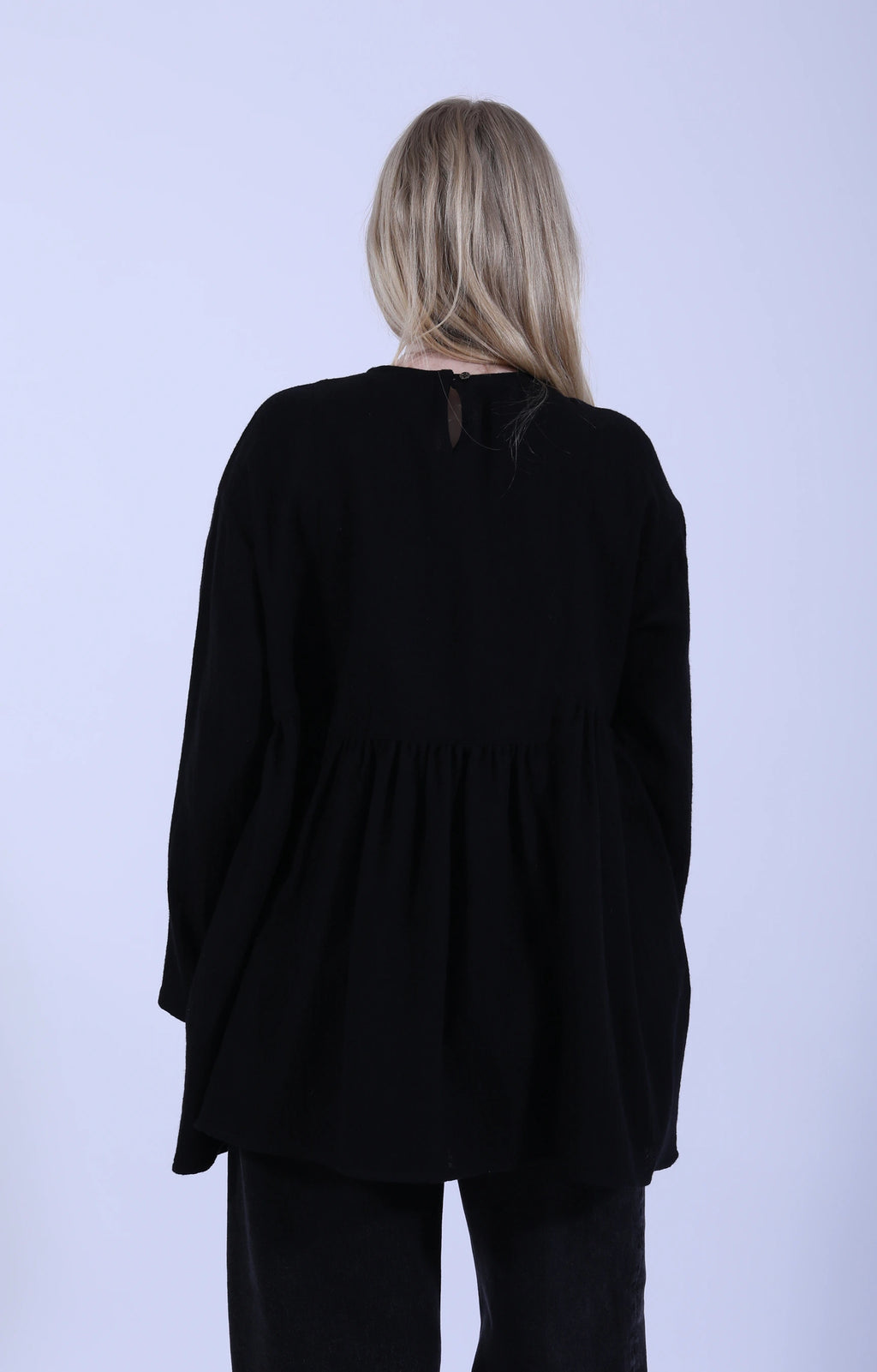 Gathered Blouse Black