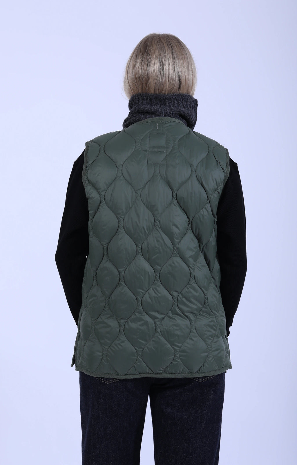 Military V Neck Zip Down Vest Olive