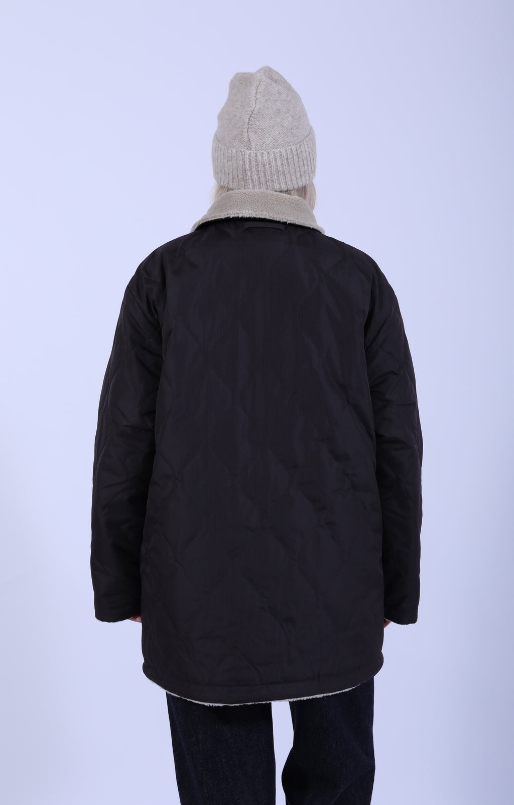 Military Rev. Down + Boa Jacket Choc/Beige