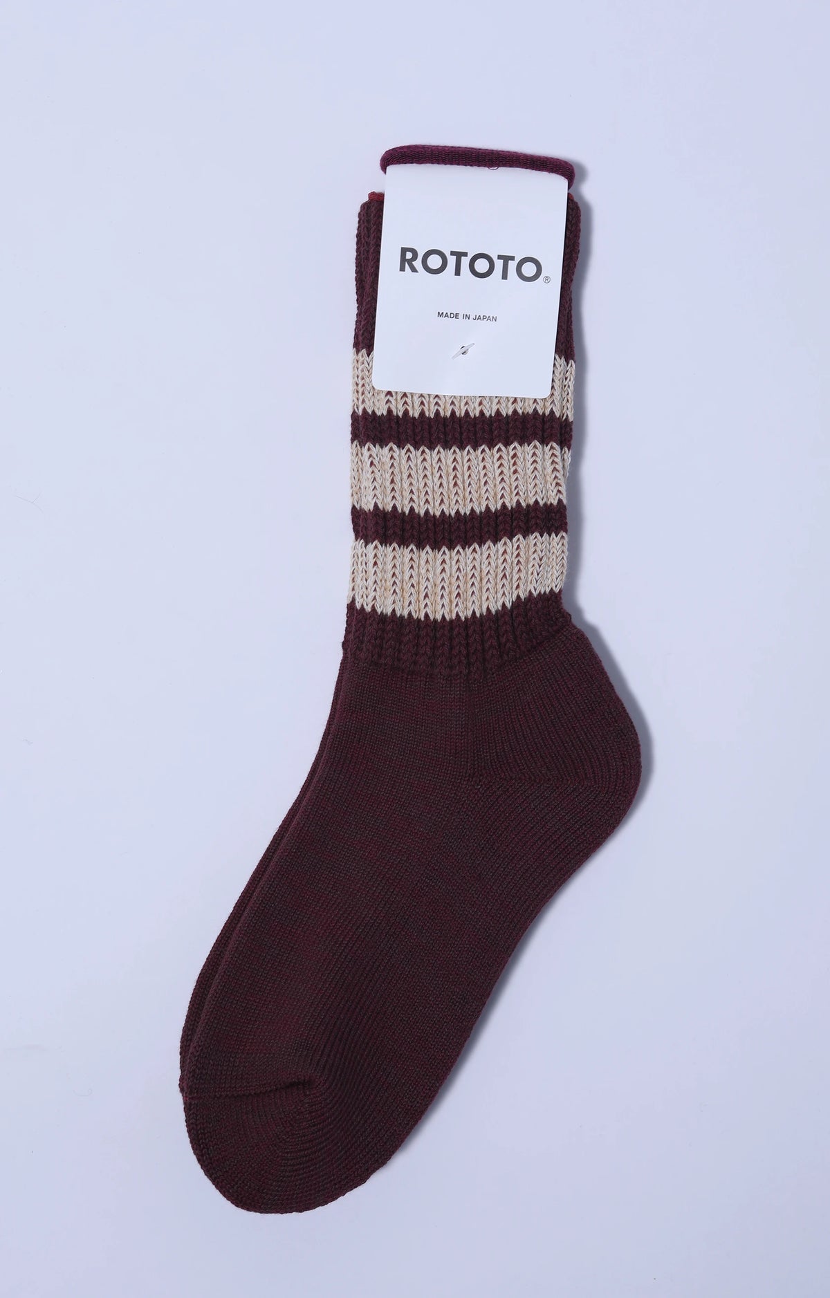 Coarse Ribbed Burgundy/Cream