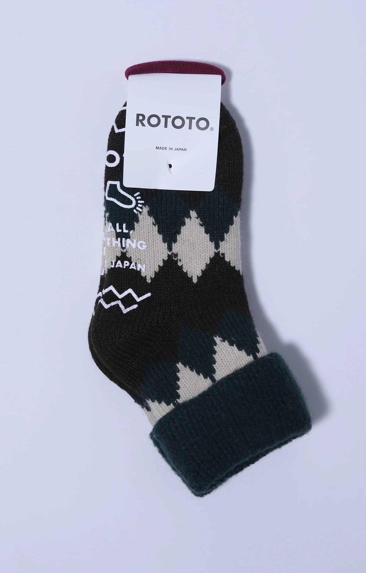 Comfy Room Socks Diamond D.Green/Brwn