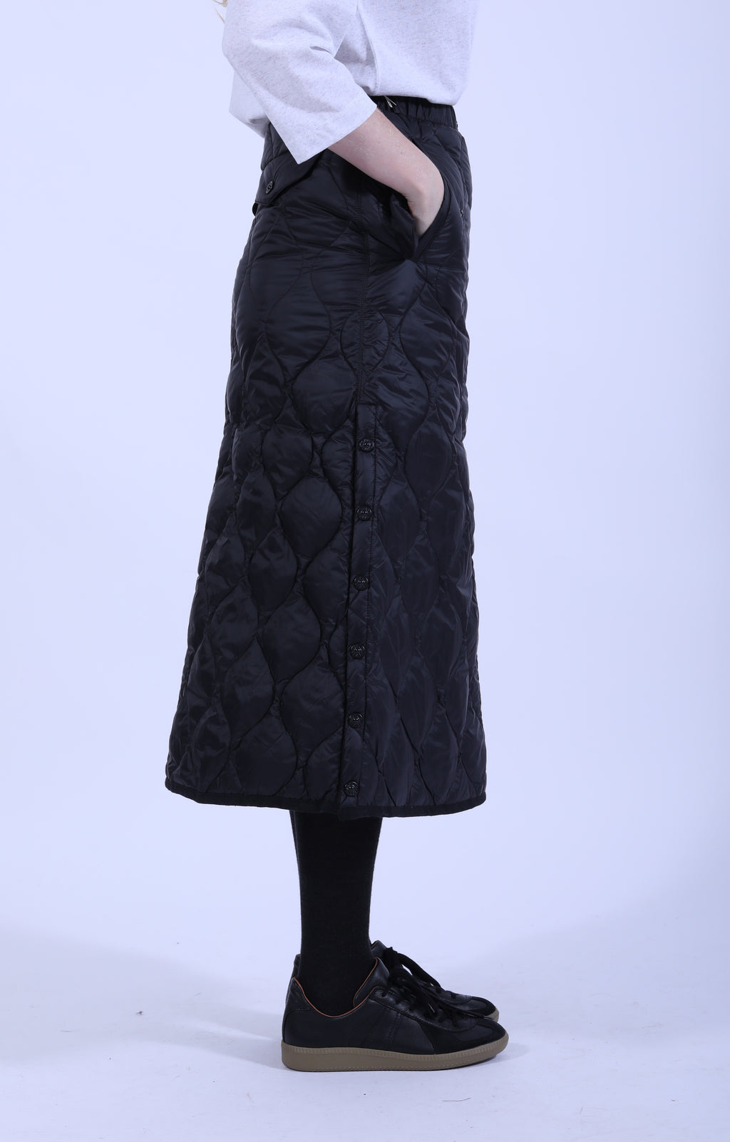 Military Button Down Skirt (Soft Shell) Black