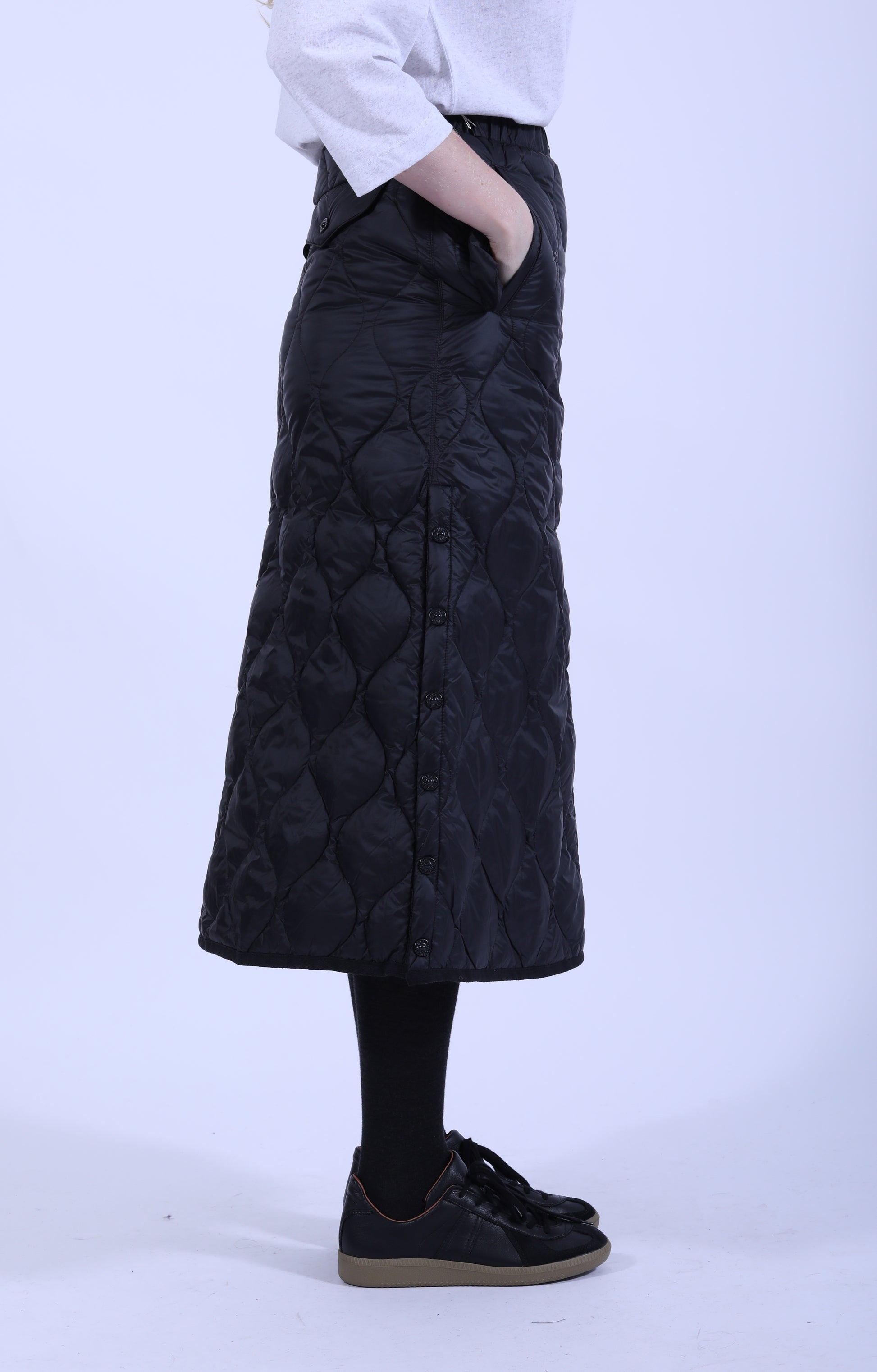 Military Button Down Skirt (Soft Shell) Black