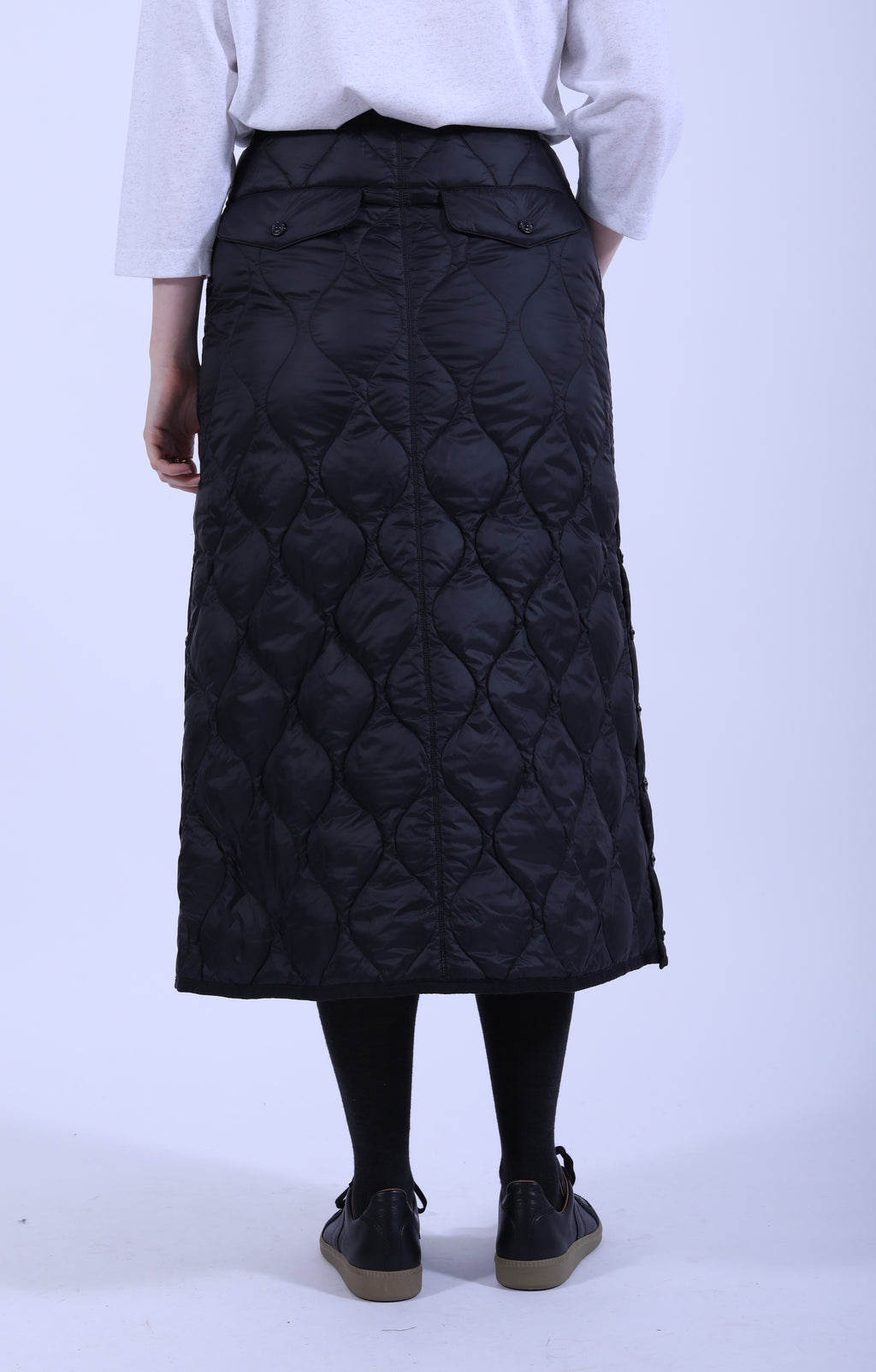 Military Button Down Skirt (Soft Shell) Black