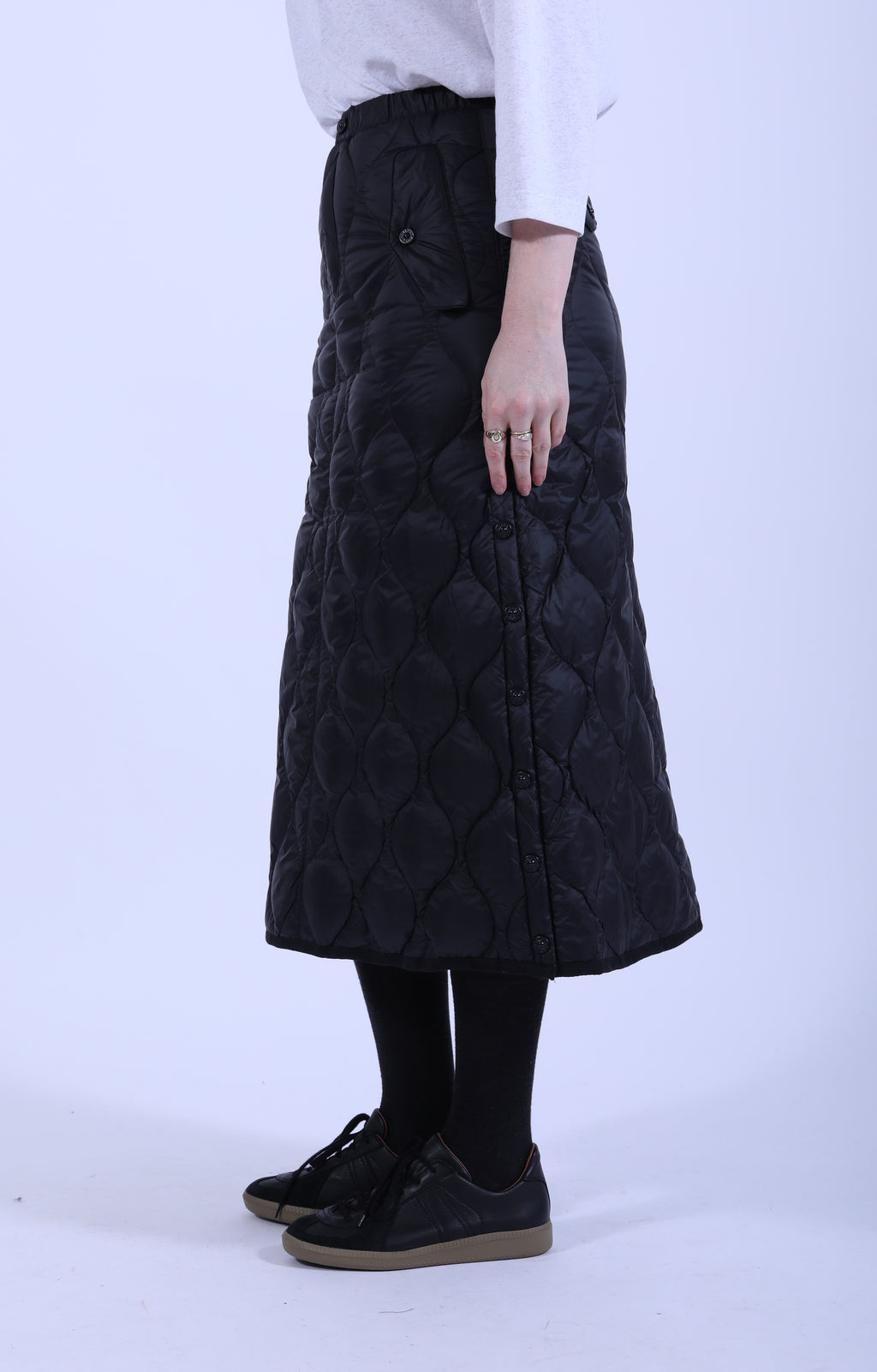 Military Button Down Skirt (Soft Shell) Black