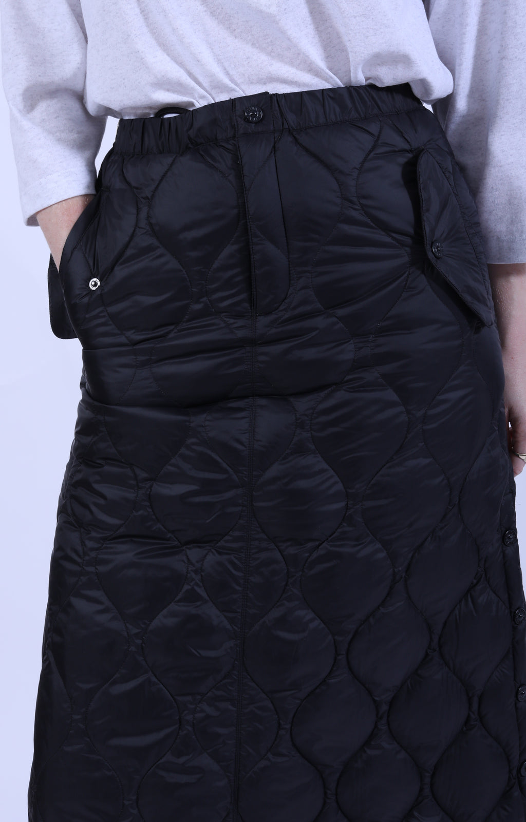 Military Button Down Skirt (Soft Shell) Black