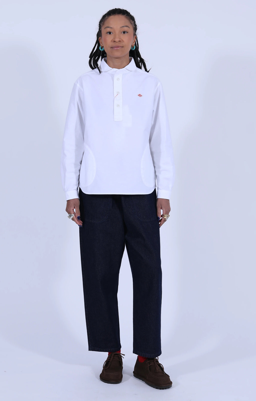 Oxford Round Collar Shirt White