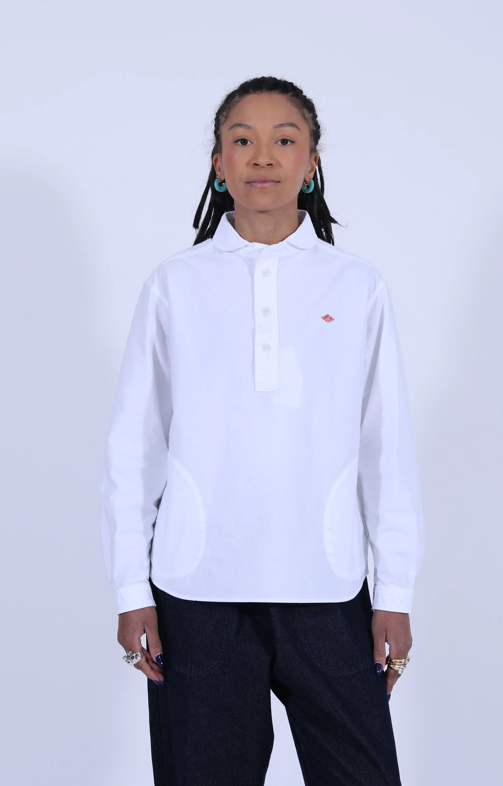 Oxford Round Collar Shirt White