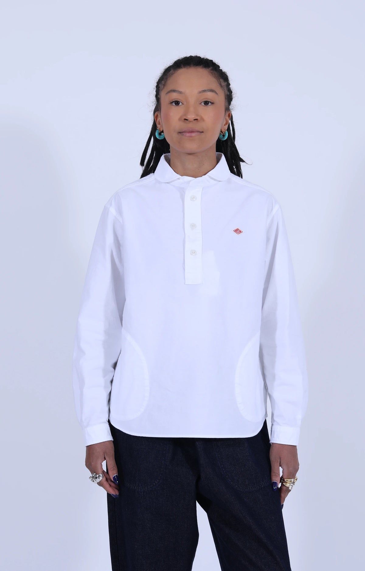 Oxford Round Collar Shirt White