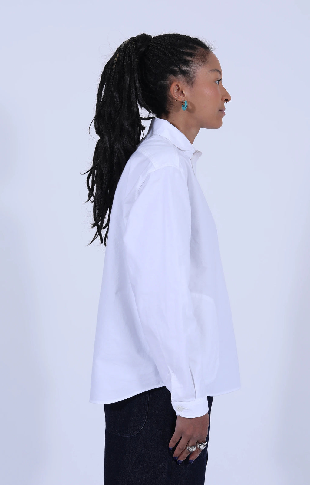 Oxford Round Collar Shirt White