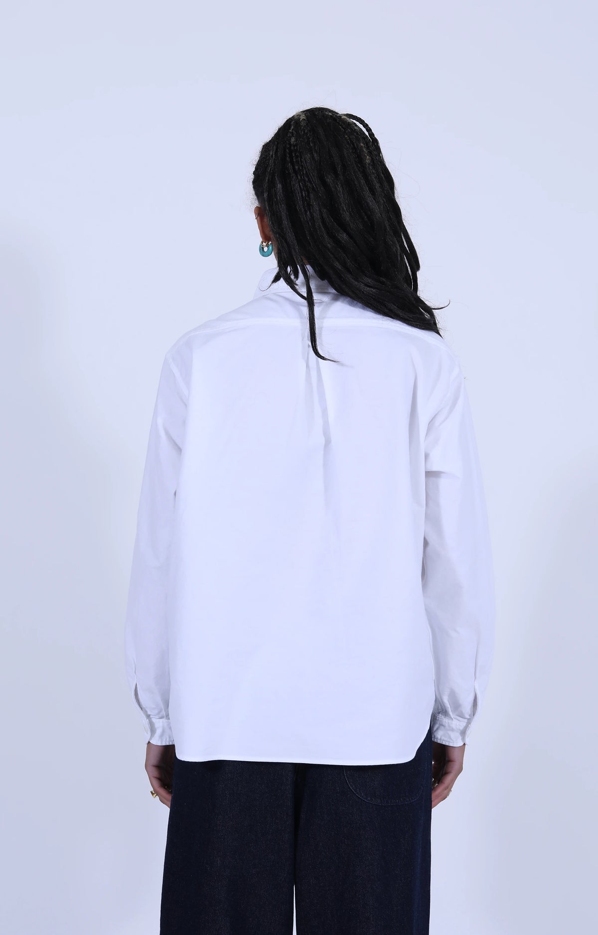 Oxford Round Collar Shirt White