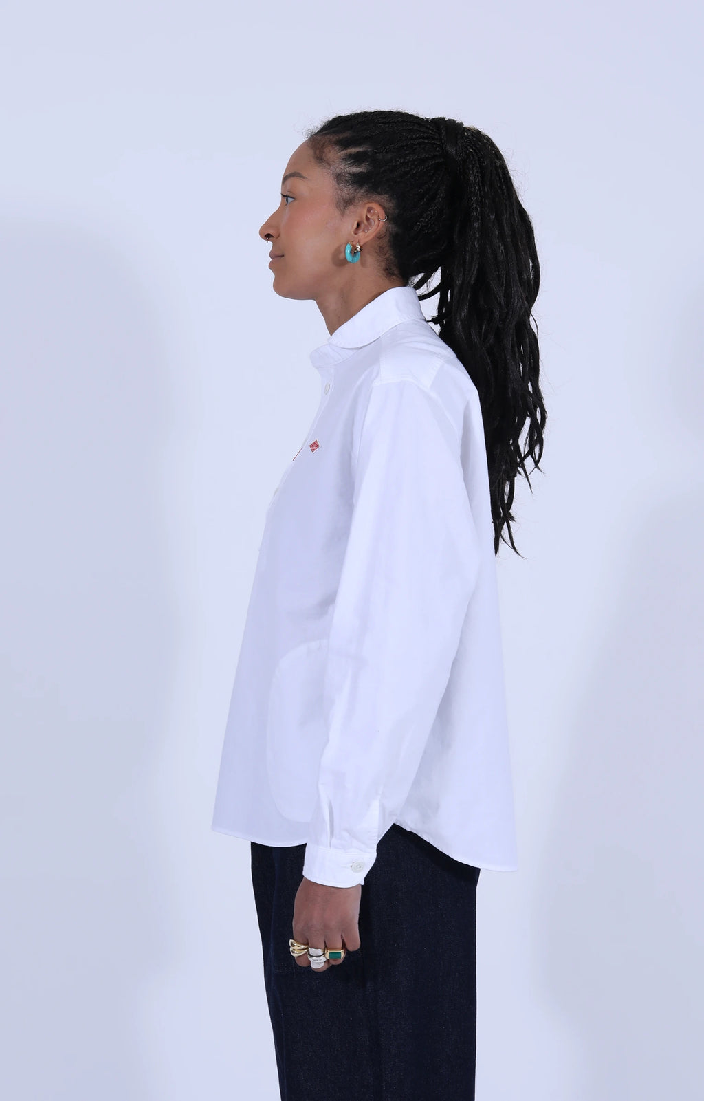 Oxford Round Collar Shirt White