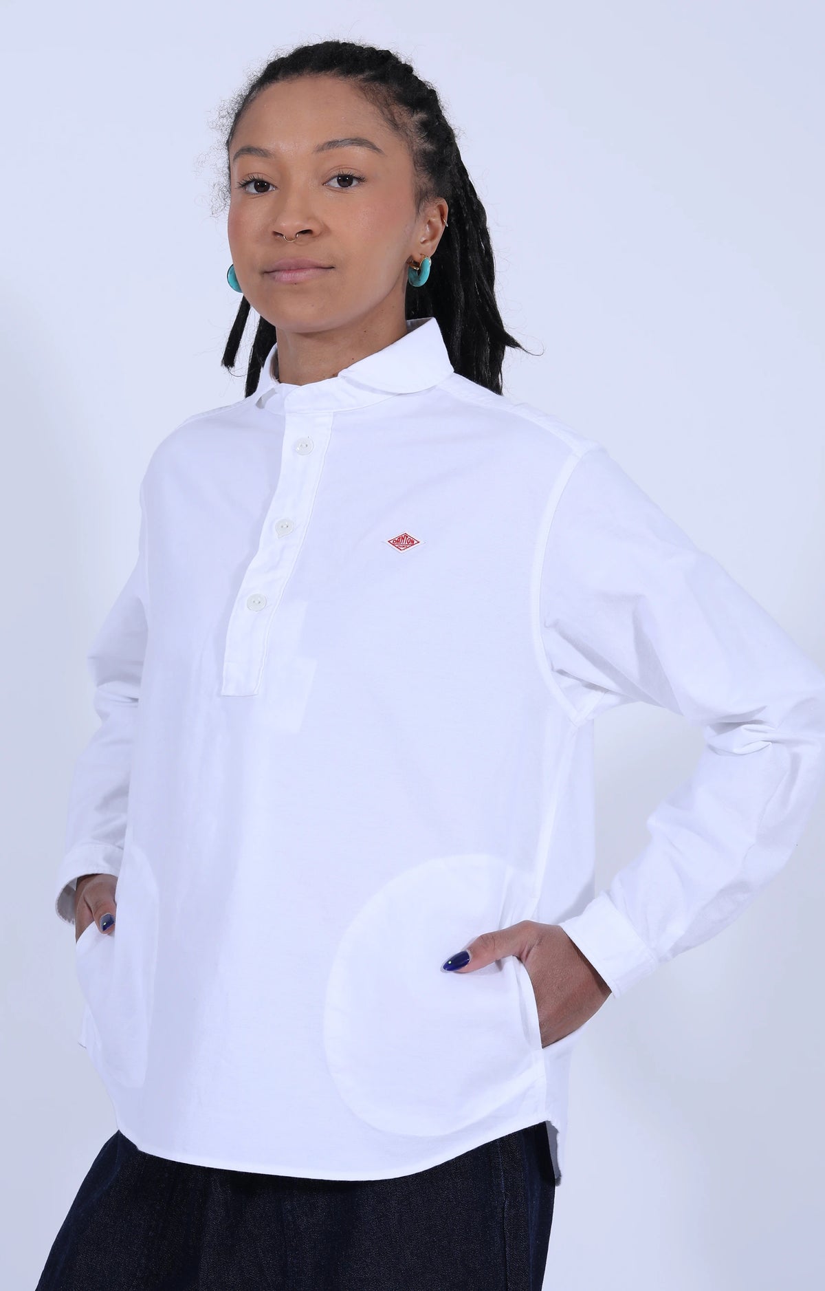 Oxford Round Collar Shirt White