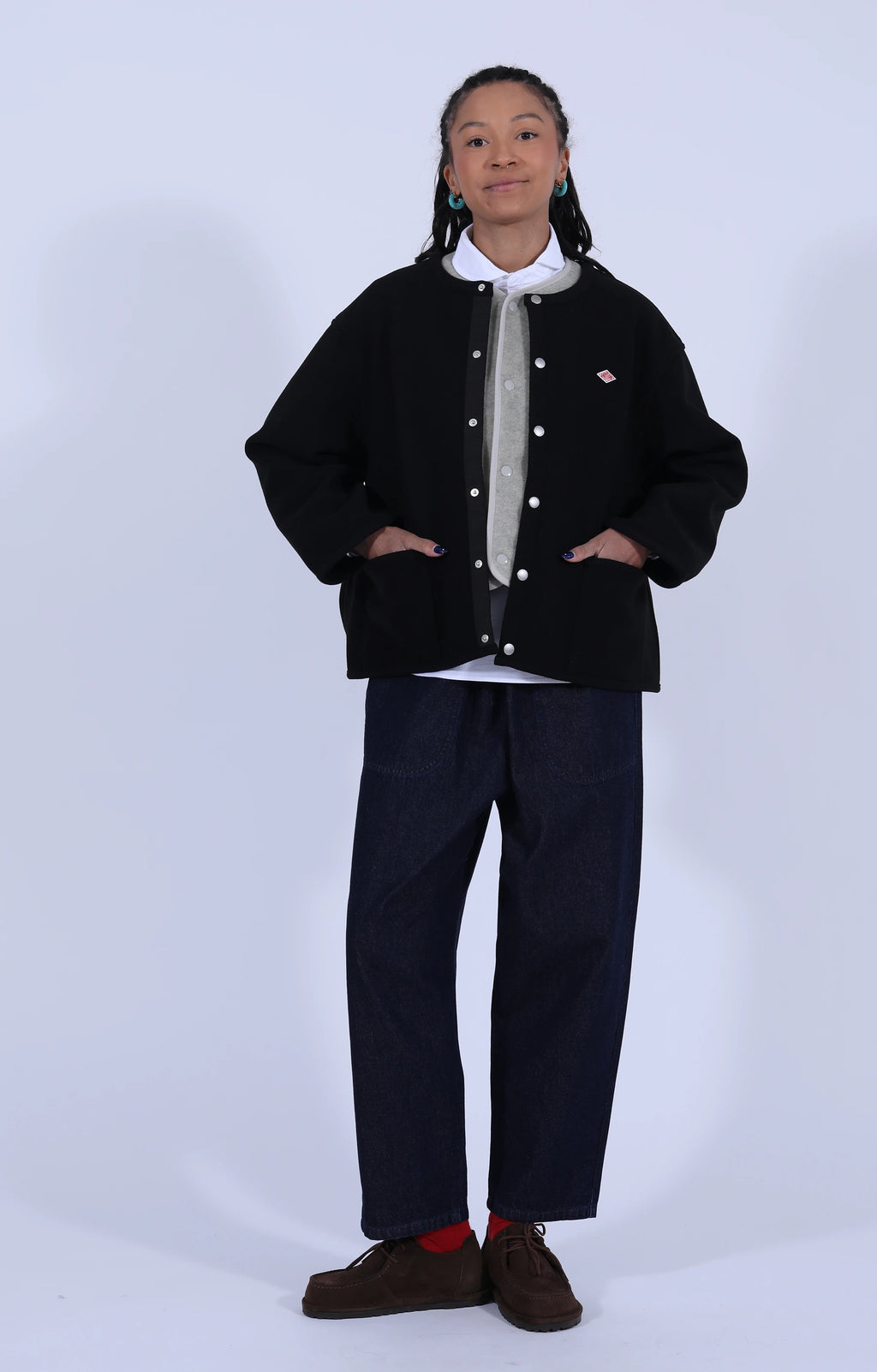 Crew Neck Jacket Black