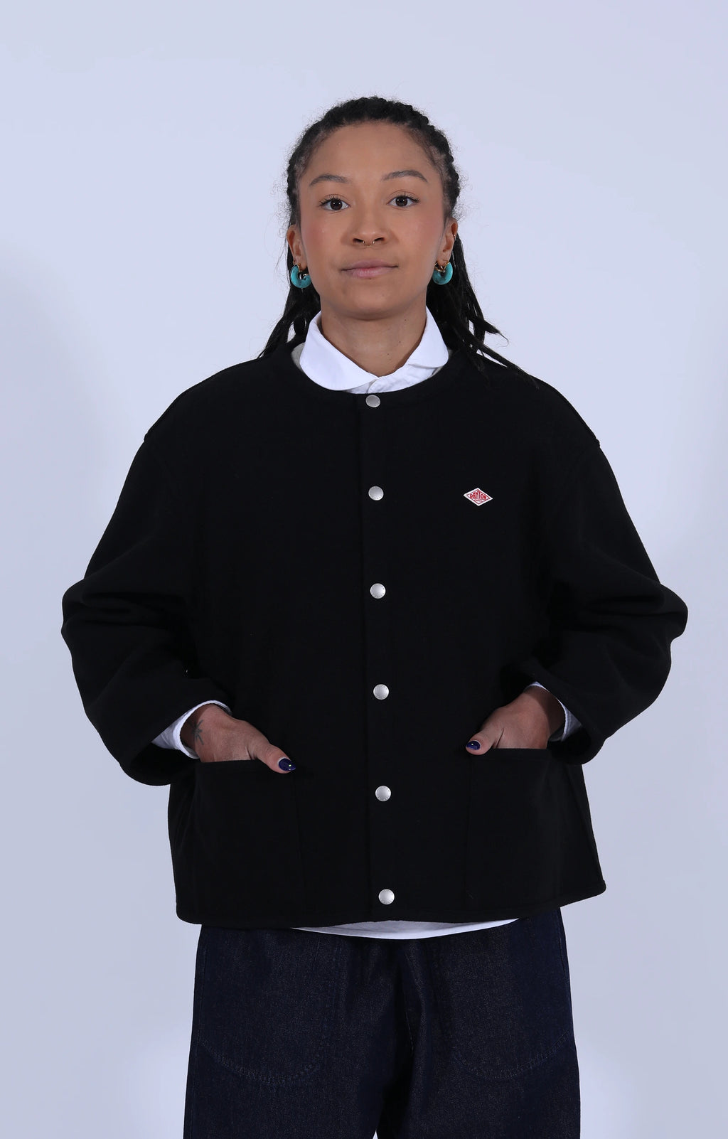 Crew Neck Jacket Black