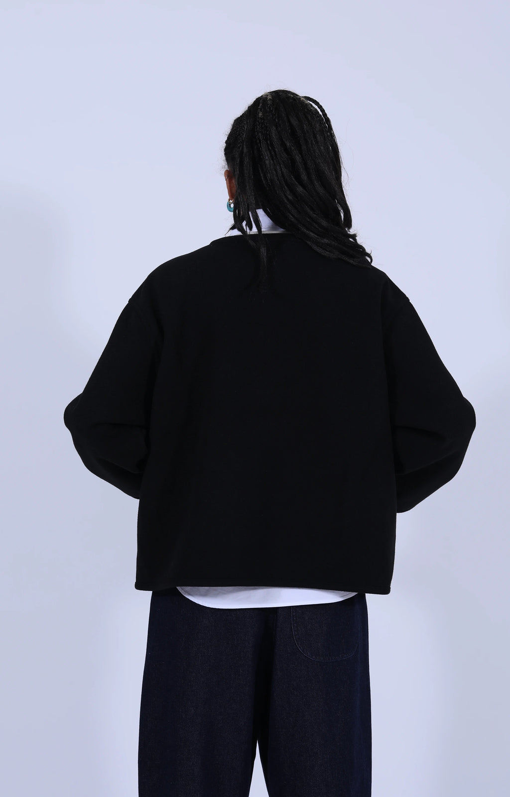Crew Neck Jacket Black