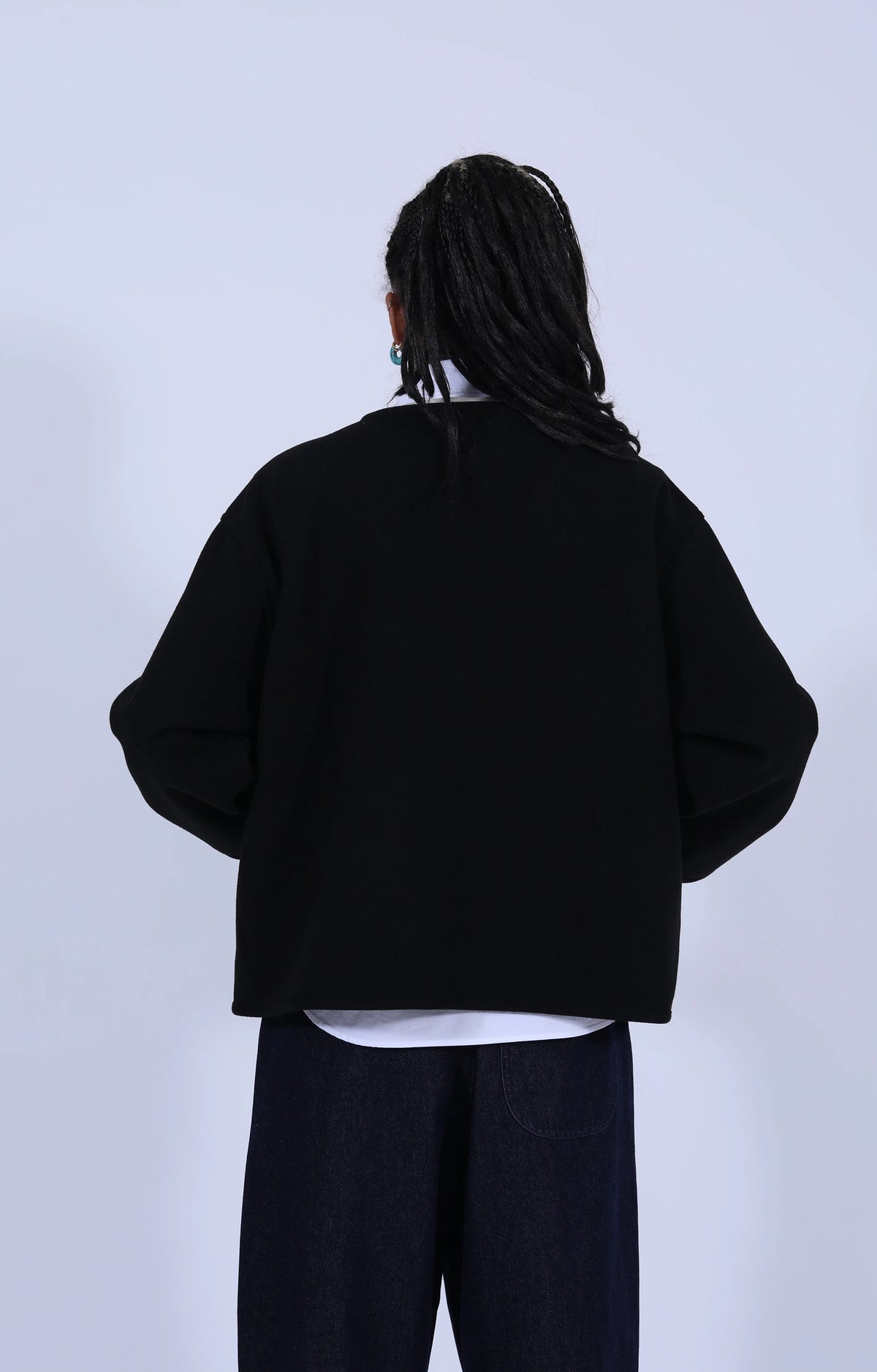 Crew Neck Jacket Black