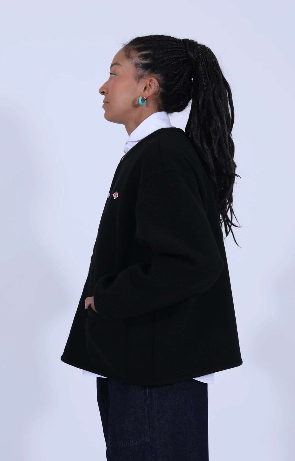 Crew Neck Jacket Black
