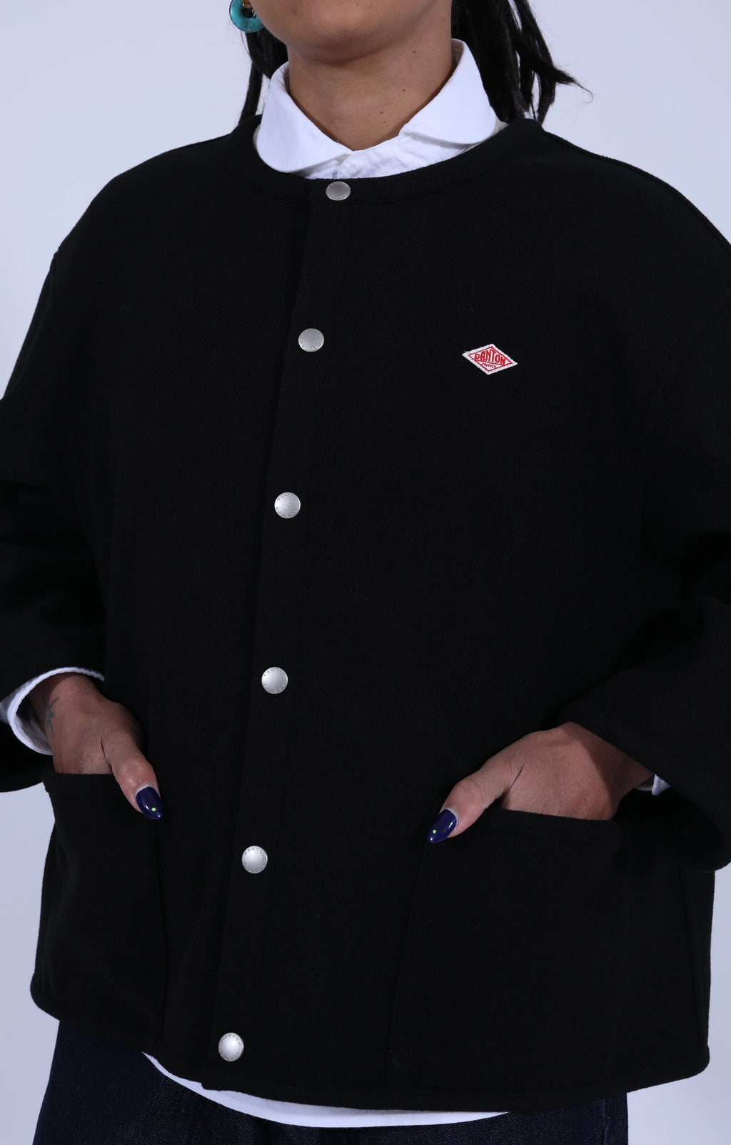 Crew Neck Jacket Black