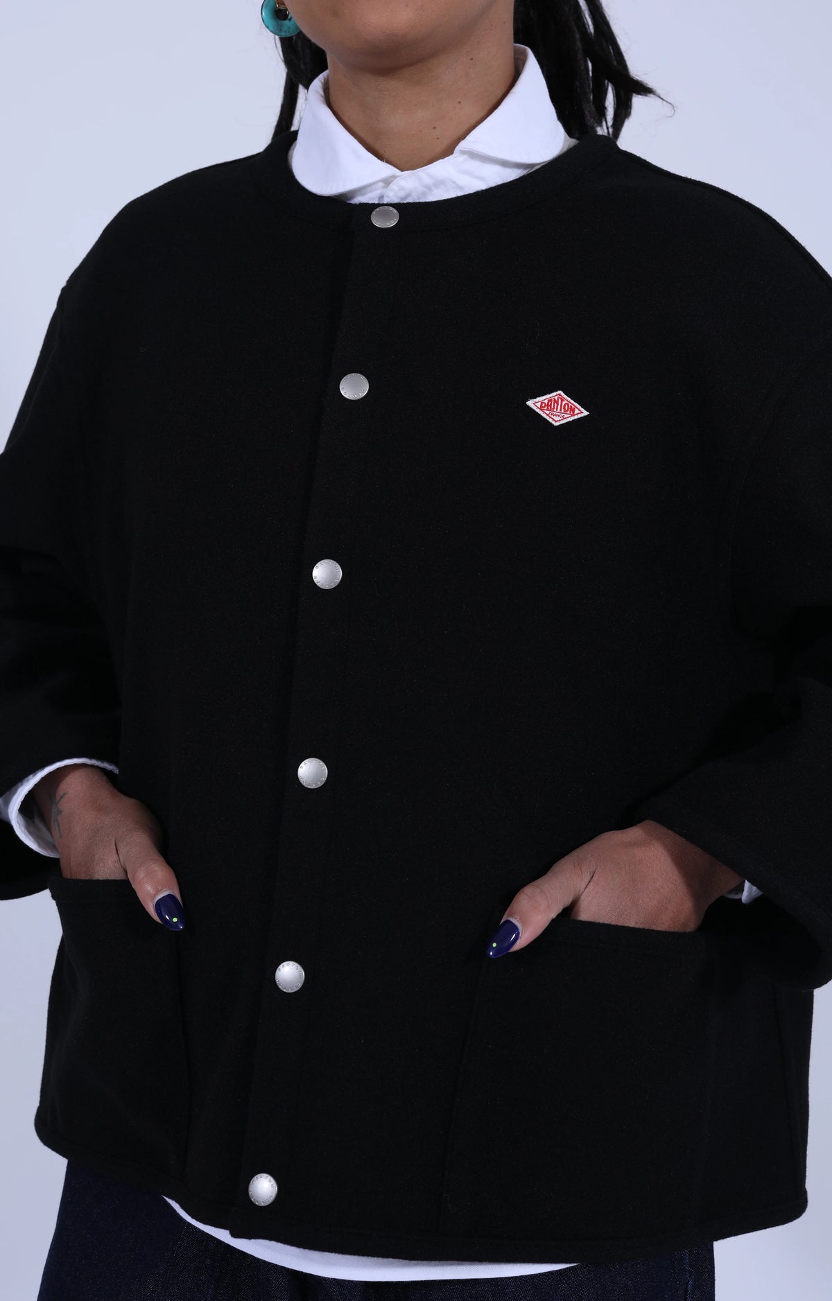 Crew Neck Jacket Black