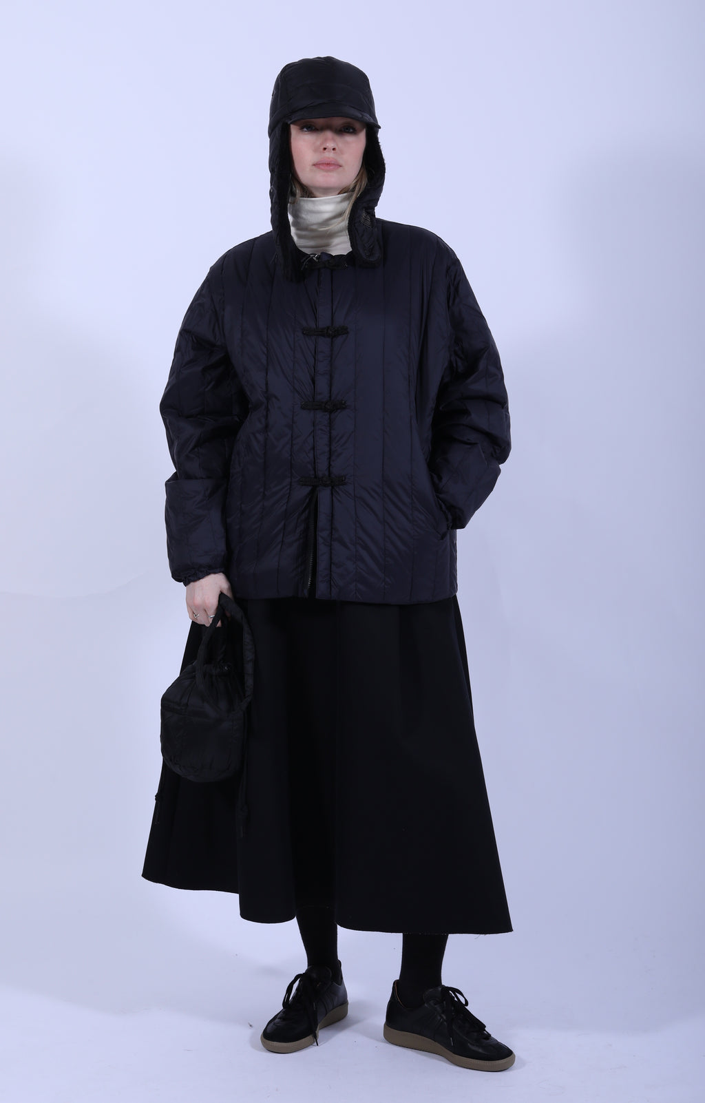 Rev. China Down Jacket Dark Navy x Black