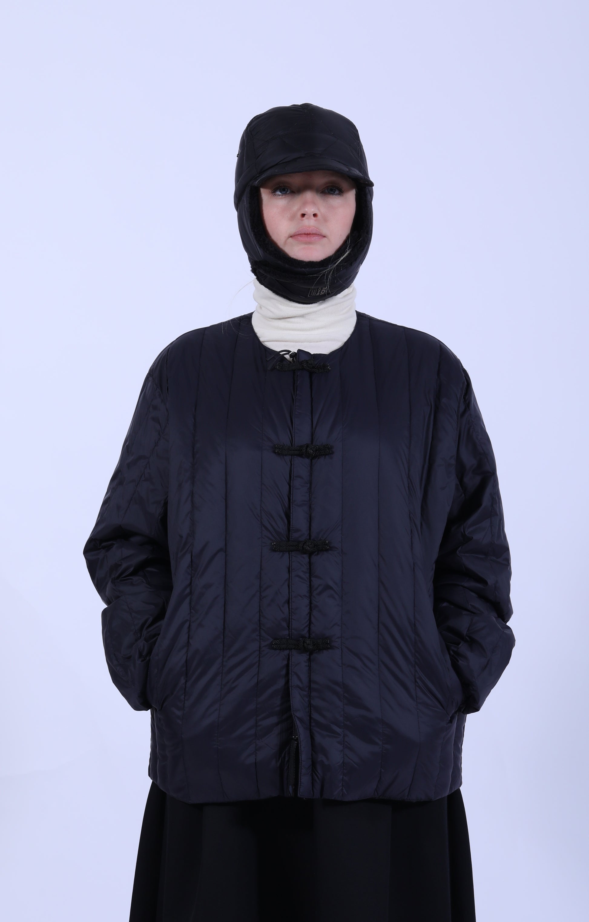 Rev. China Down Jacket Dark Navy x Black