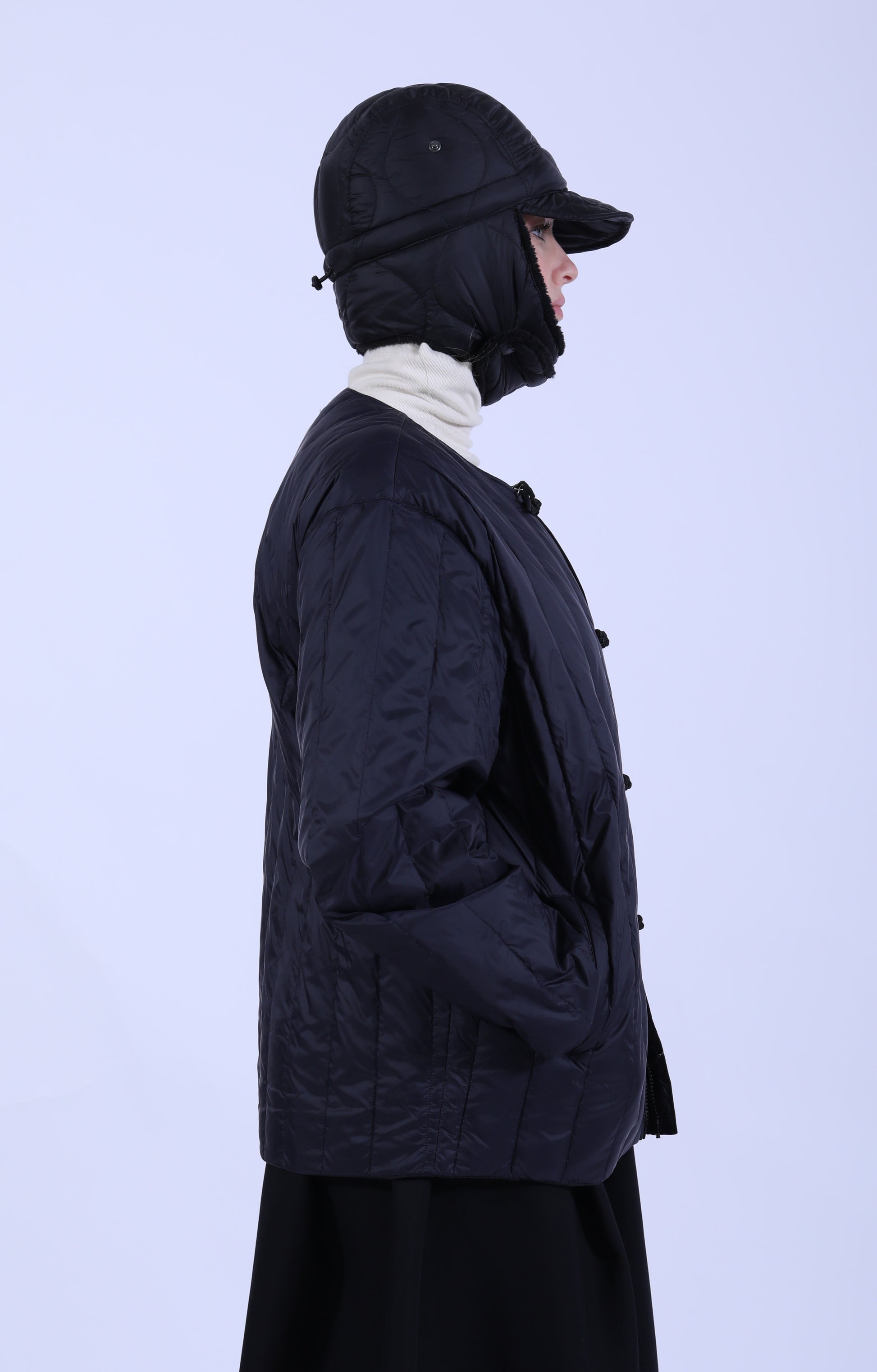Rev. China Down Jacket Dark Navy x Black