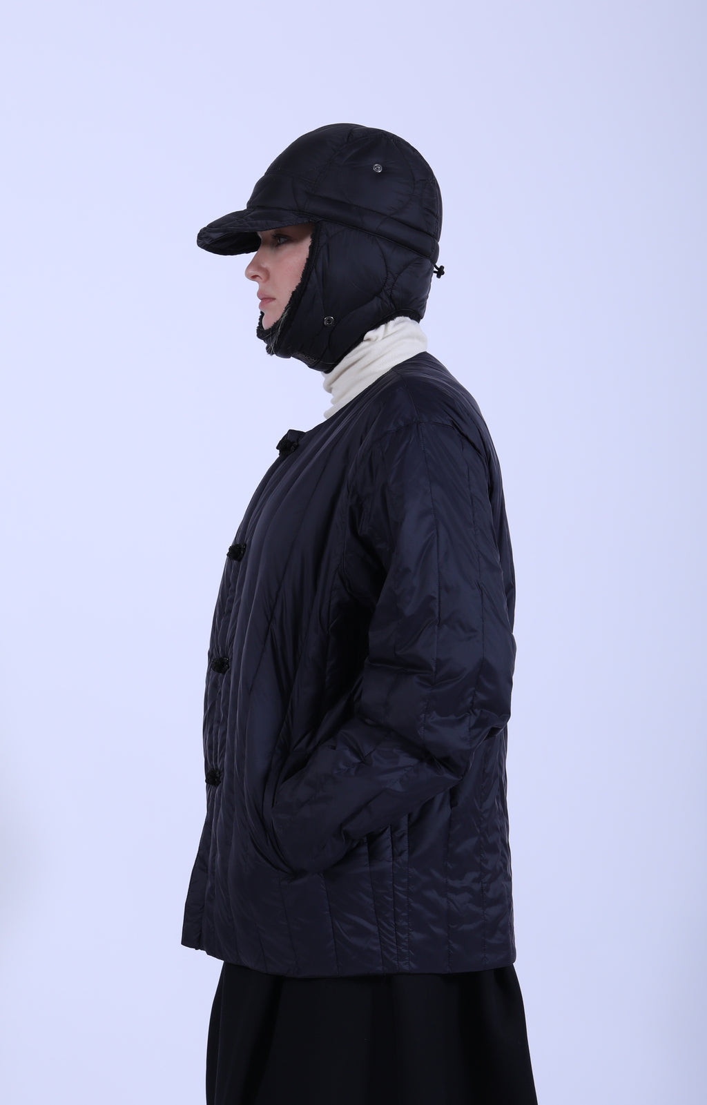 Rev. China Down Jacket Dark Navy x Black
