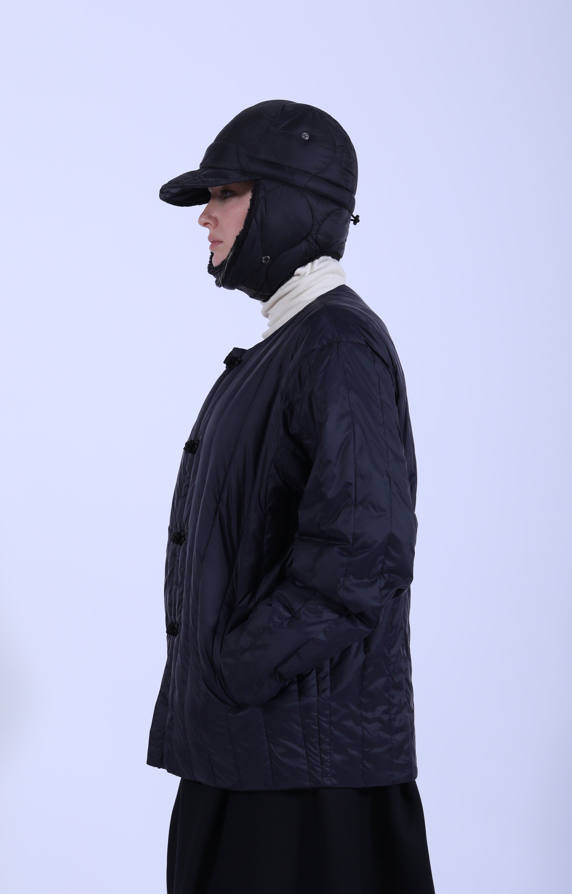 Rev. China Down Jacket Dark Navy x Black