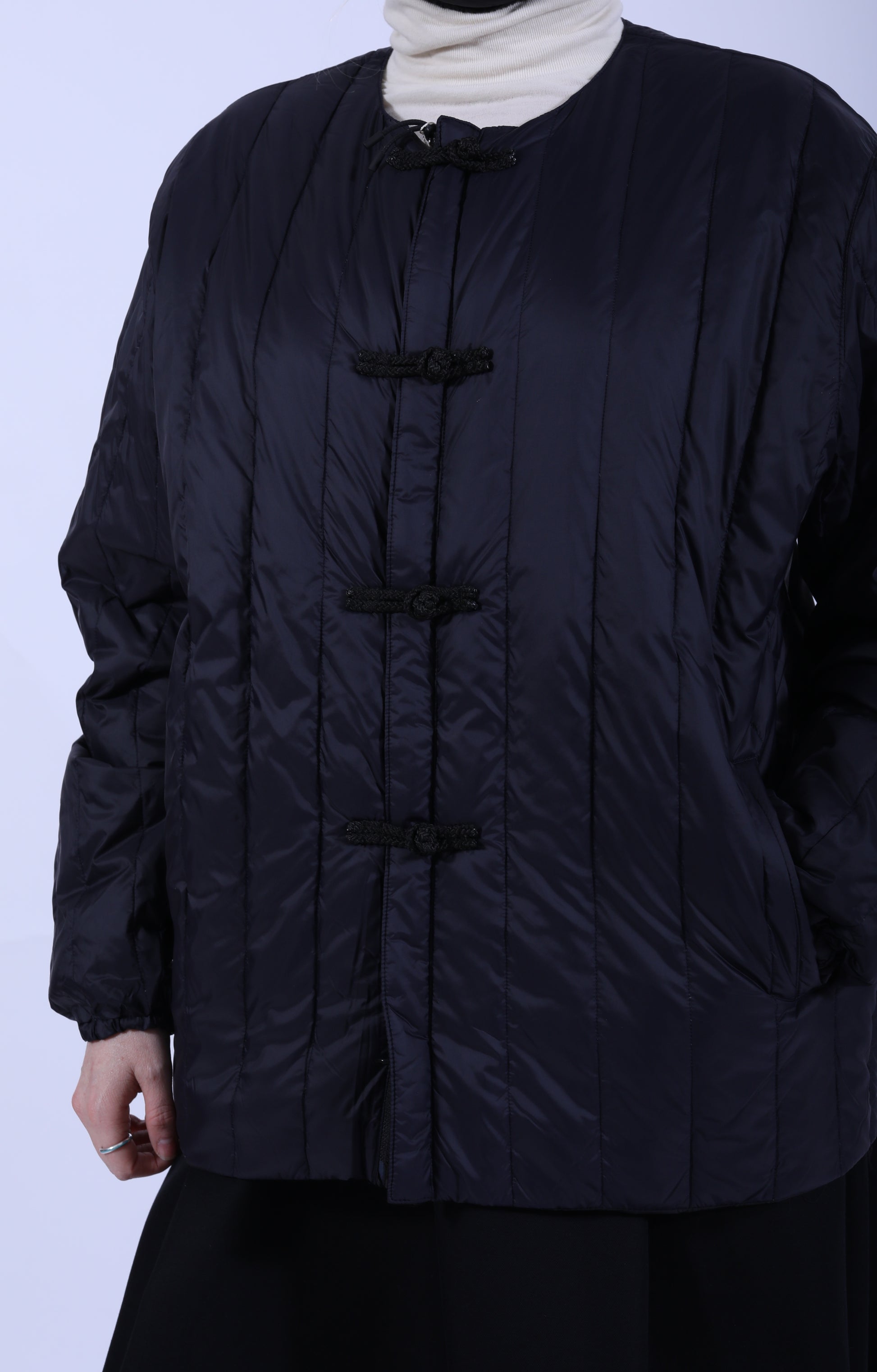 Rev. China Down Jacket Dark Navy x Black