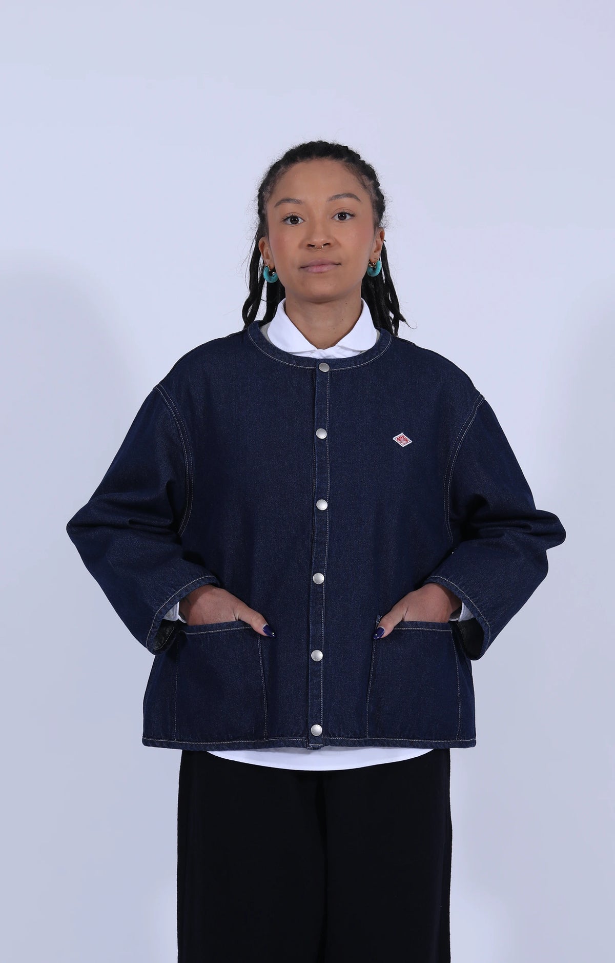 Crew Neck Jacket Indigo