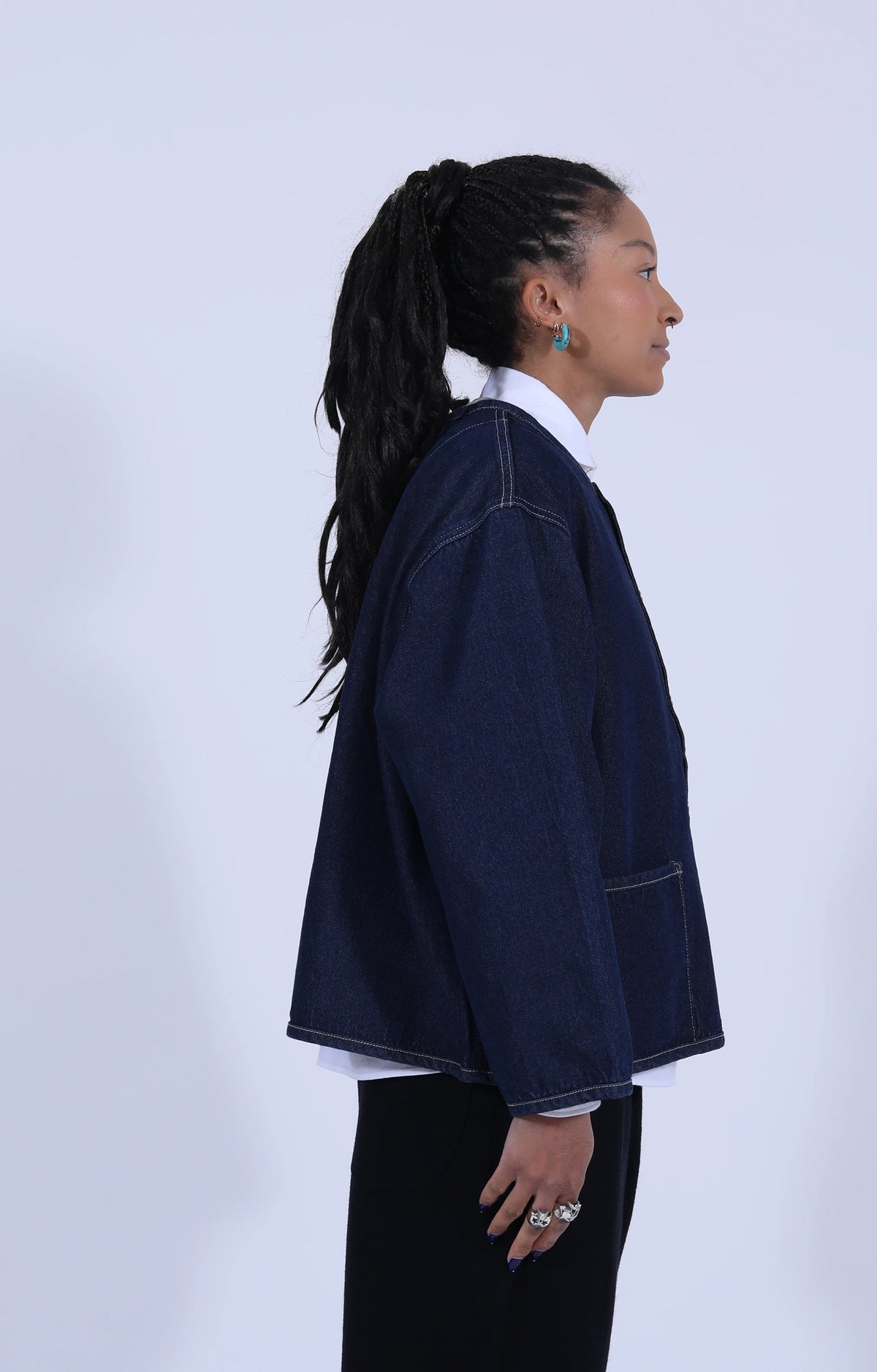 Crew Neck Jacket Indigo