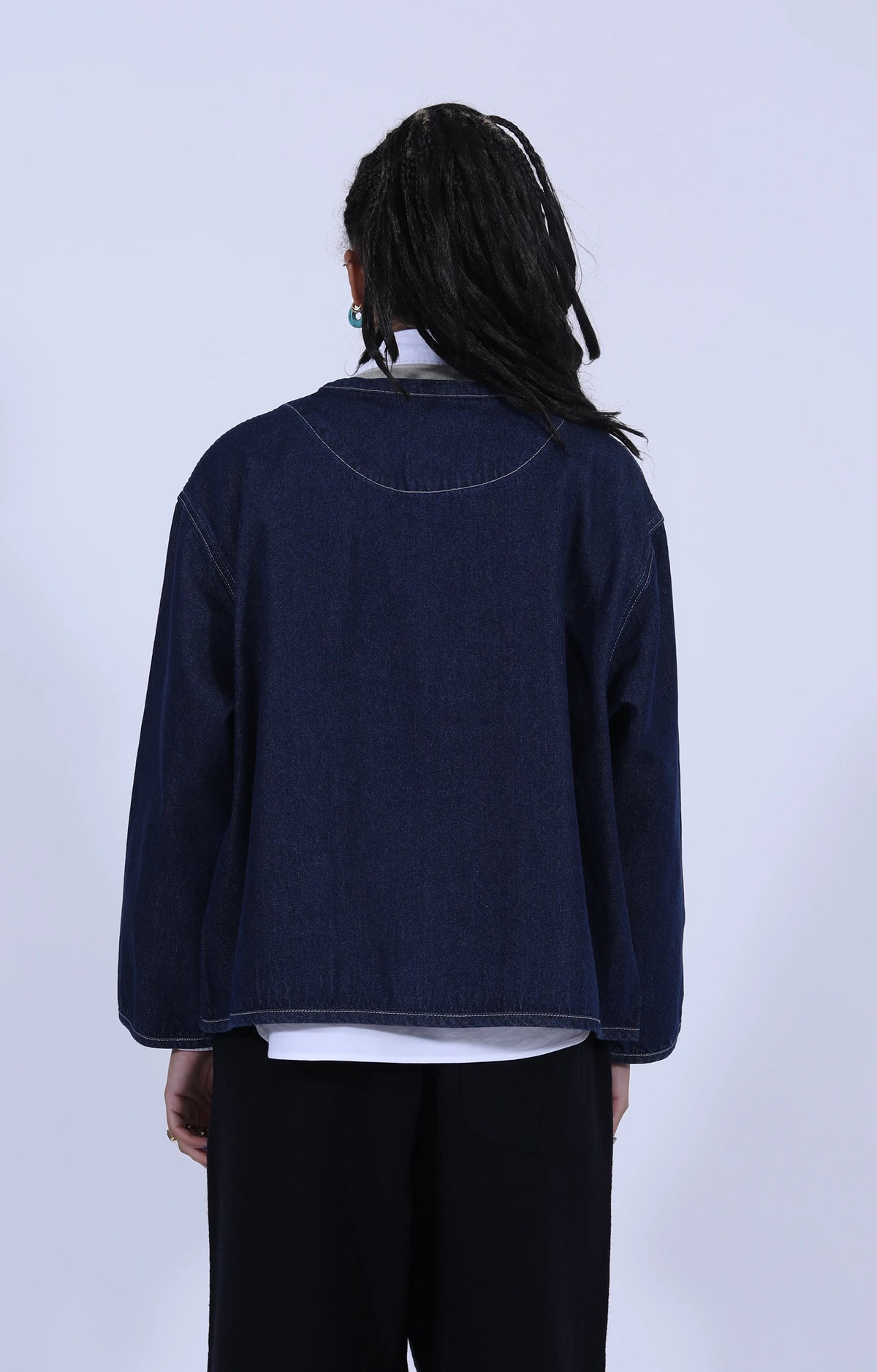 Crew Neck Jacket Indigo