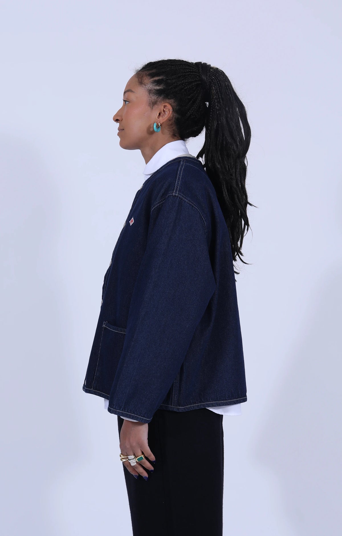 Crew Neck Jacket Indigo